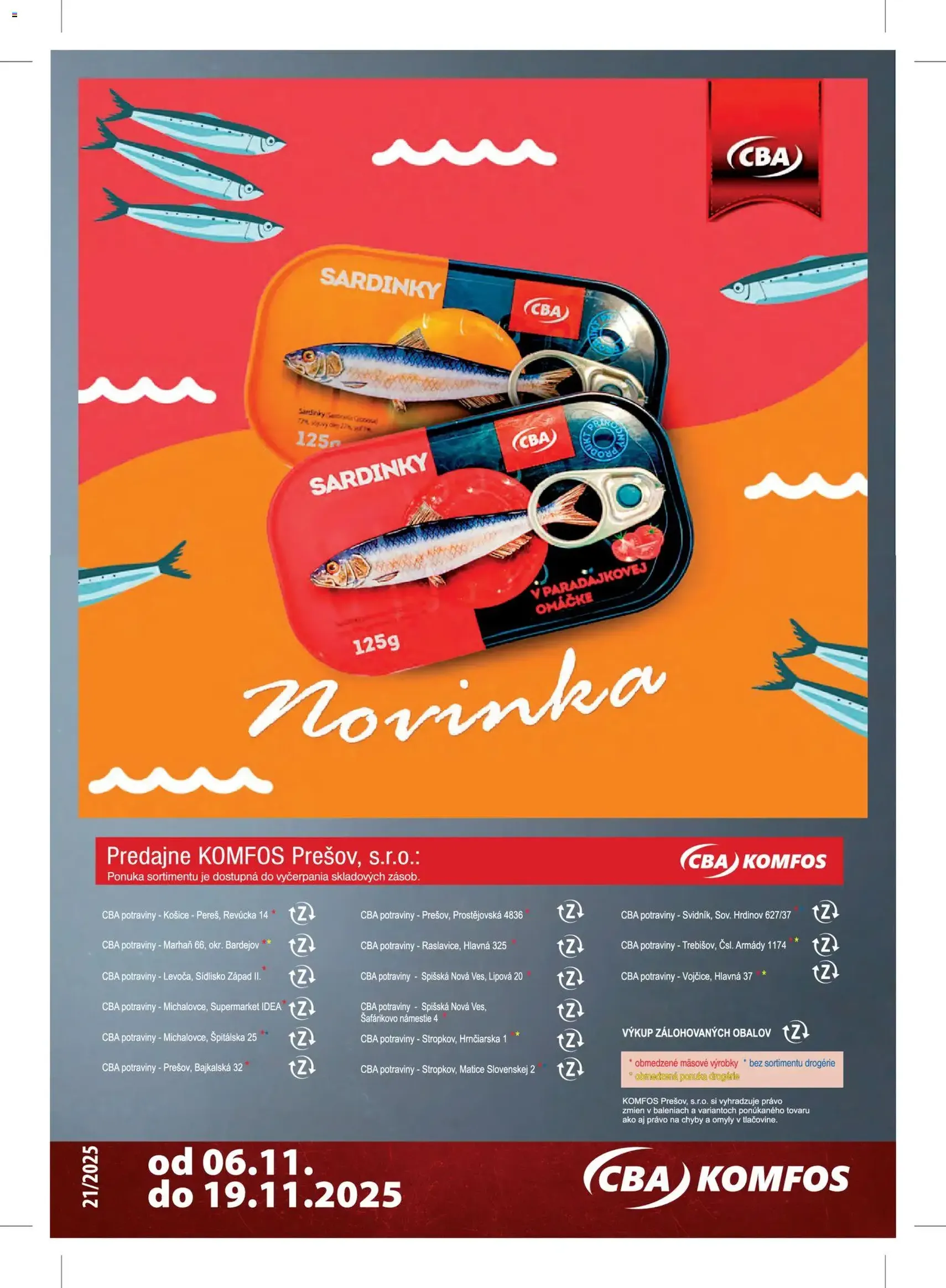 CBA Komfos Leták - platný leták od 06.11.2025 strana 24 z 24