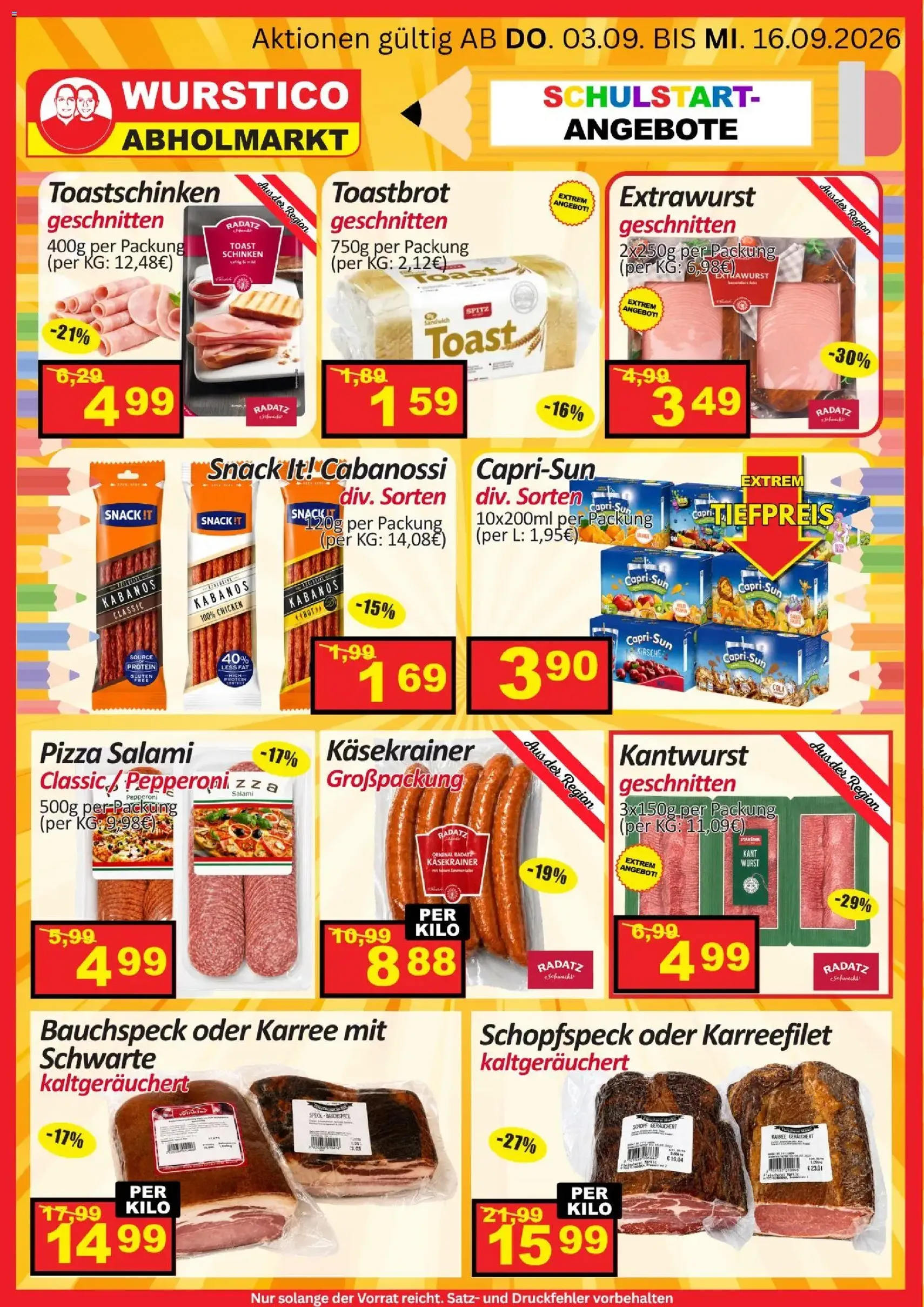 Wurstico Abholmarkt Flugblatt - Gültiger Prospekt ab 17.09.2026, Seite 6 von insgesamt 13