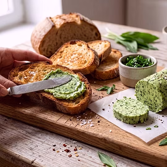 Náhľad receptu Bylinkové maslo s medvedím cesnakom