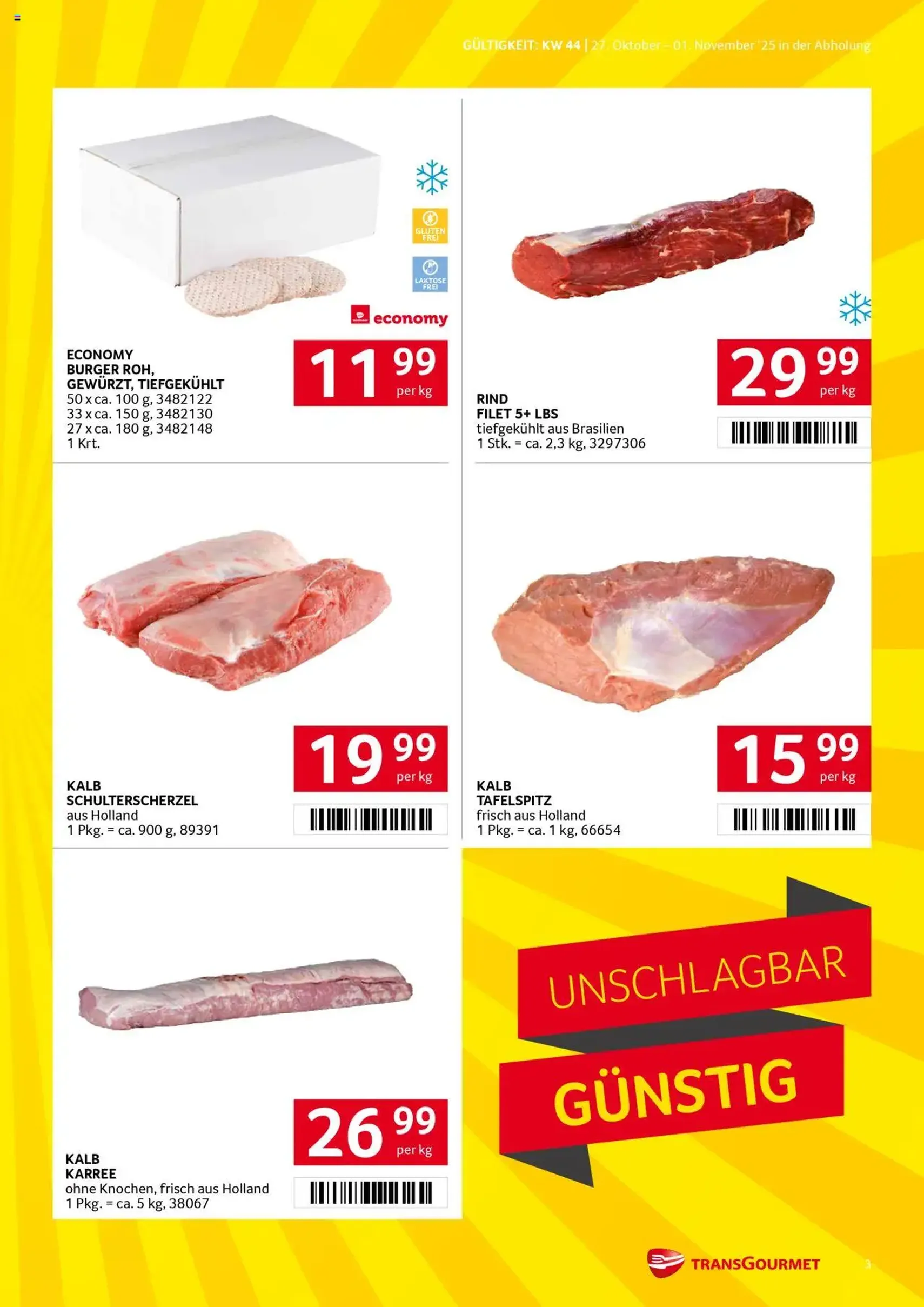 Transgourmet Flugblatt - Gültiger Prospekt ab 26.10.2025, Seite 3 von insgesamt 32 Transgourmet Flugblatt - Gültiger Prospekt ab 26.10.2025, Seite 3 von insgesamt 32