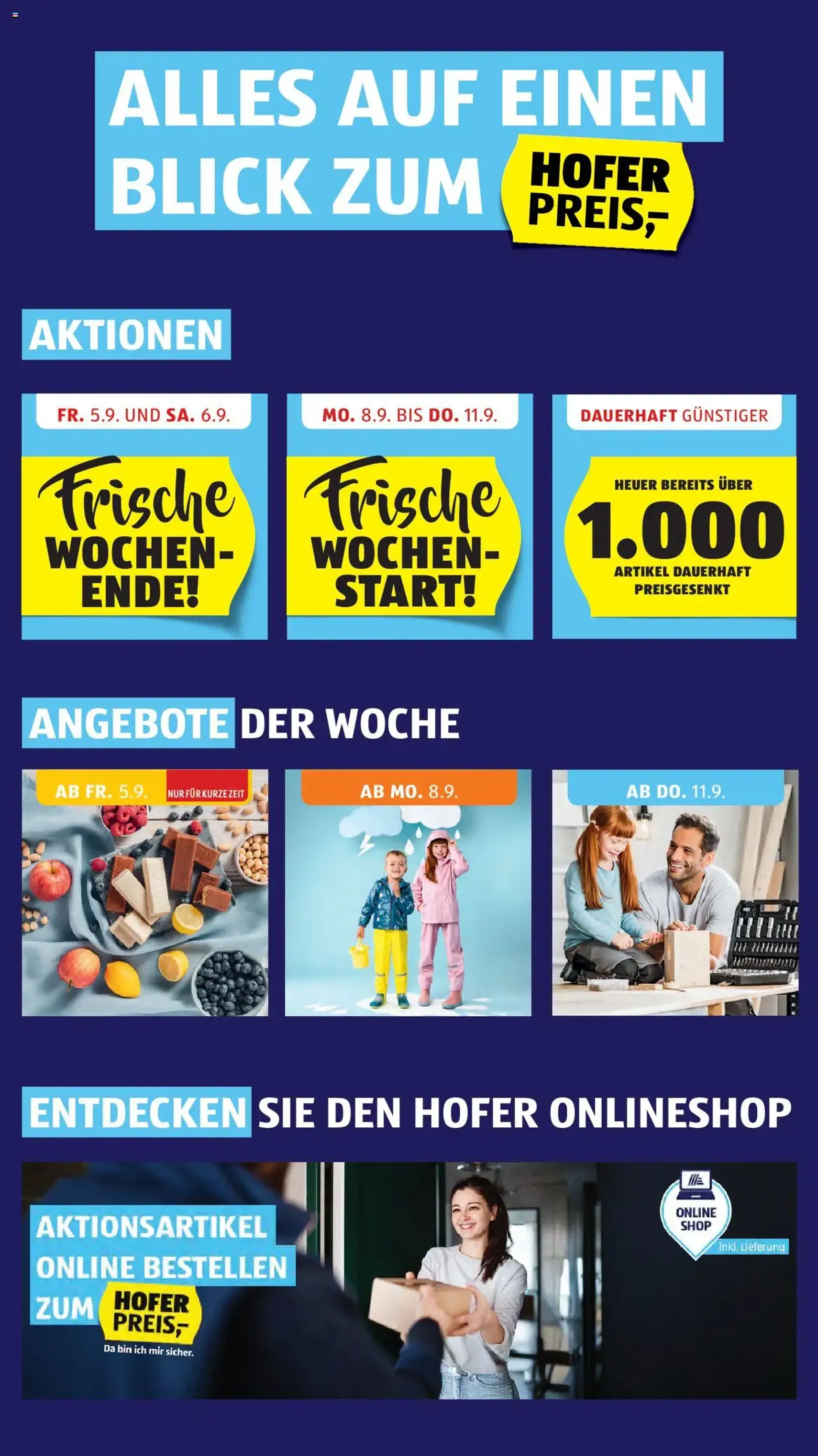 Hofer Flugblatt - Gültiger Prospekt ab 05.09.2025, Seite 2 von insgesamt 45 Hofer Flugblatt - Gültiger Prospekt ab 05.09.2025, Seite 2 von insgesamt 45