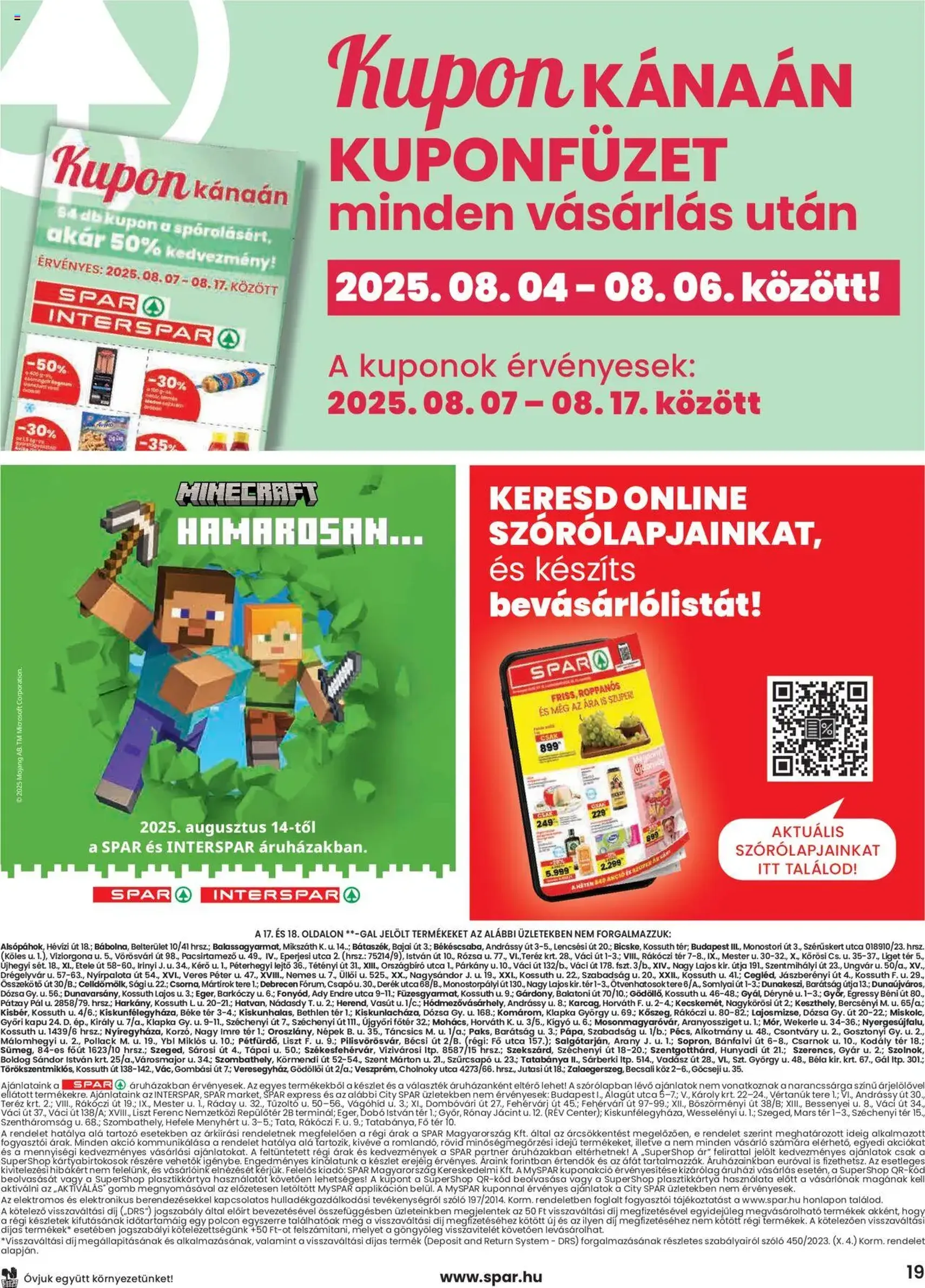 Spar Akciós újság - 2025.07.31. érvényes szórólap 19 oldal 20 oldalból Spar Akciós újság - 2025.07.31. érvényes szórólap 19 oldal 20 oldalból