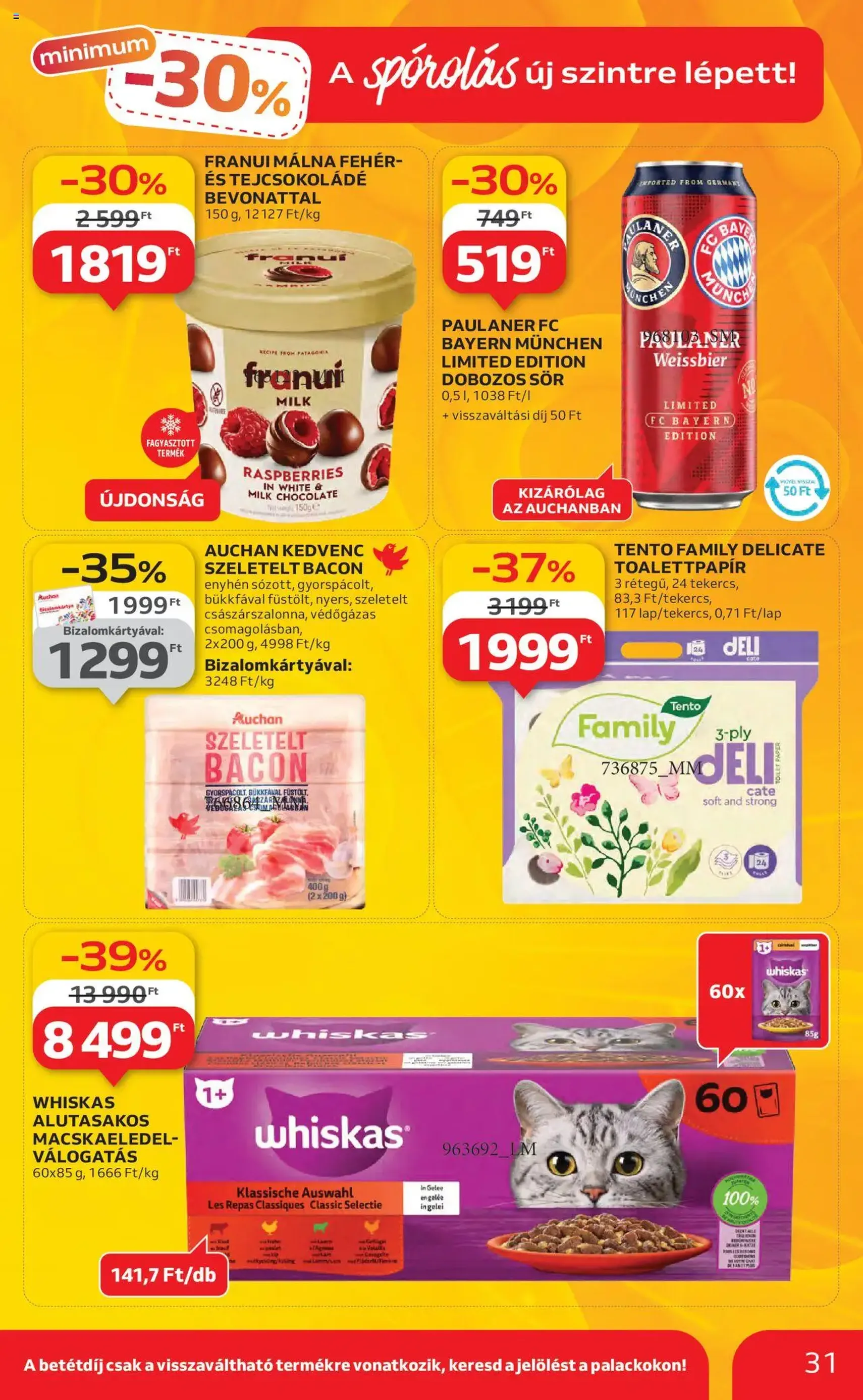 Auchan Akciós újság - 2025.08.14. érvényes szórólap 31 oldal 54 oldalból Auchan Akciós újság - 2025.08.14. érvényes szórólap 31 oldal 54 oldalból