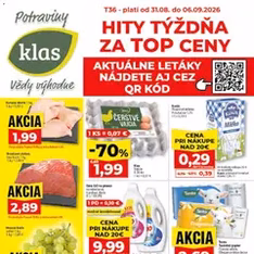 Klas leták - náhľad letáku platný od 31.08.2026