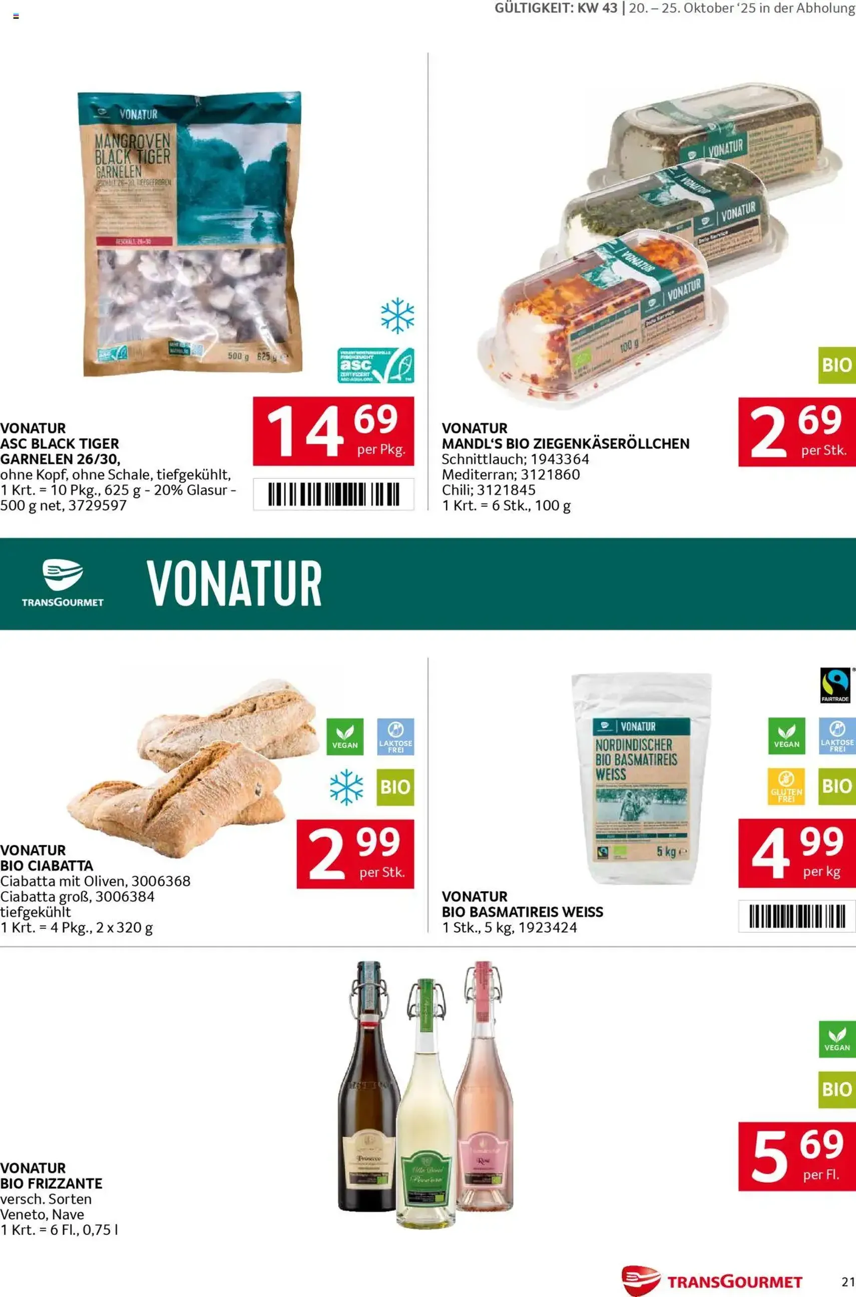 Transgourmet Flugblatt - Gültiger Prospekt ab 20.10.2025, Seite 21 von insgesamt 28 Transgourmet Flugblatt - Gültiger Prospekt ab 20.10.2025, Seite 21 von insgesamt 28