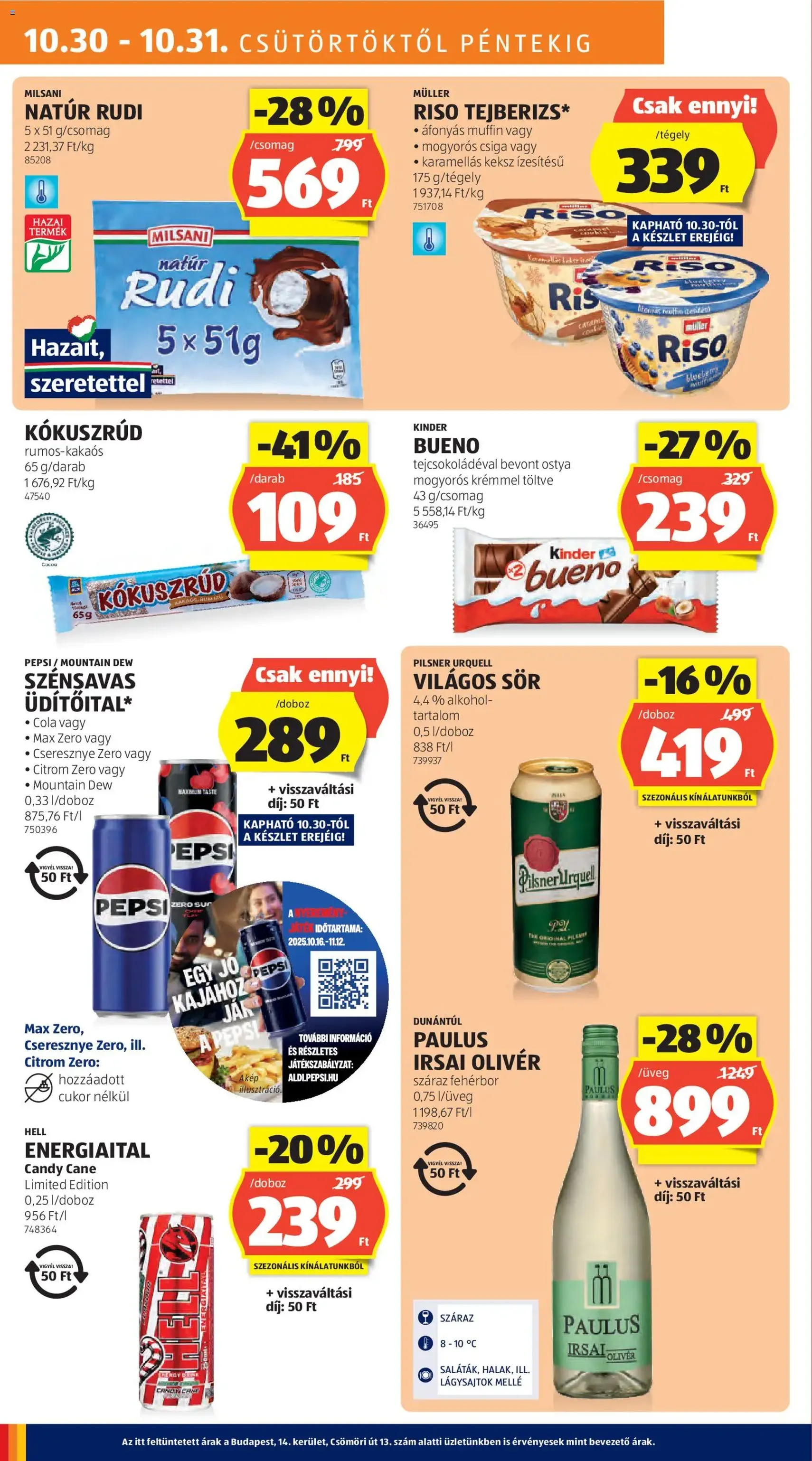 Aldi Akciós újság - 2025.10.30. érvényes szórólap 12 oldal 55 oldalból Aldi Akciós újság - 2025.10.30. érvényes szórólap 12 oldal 55 oldalból