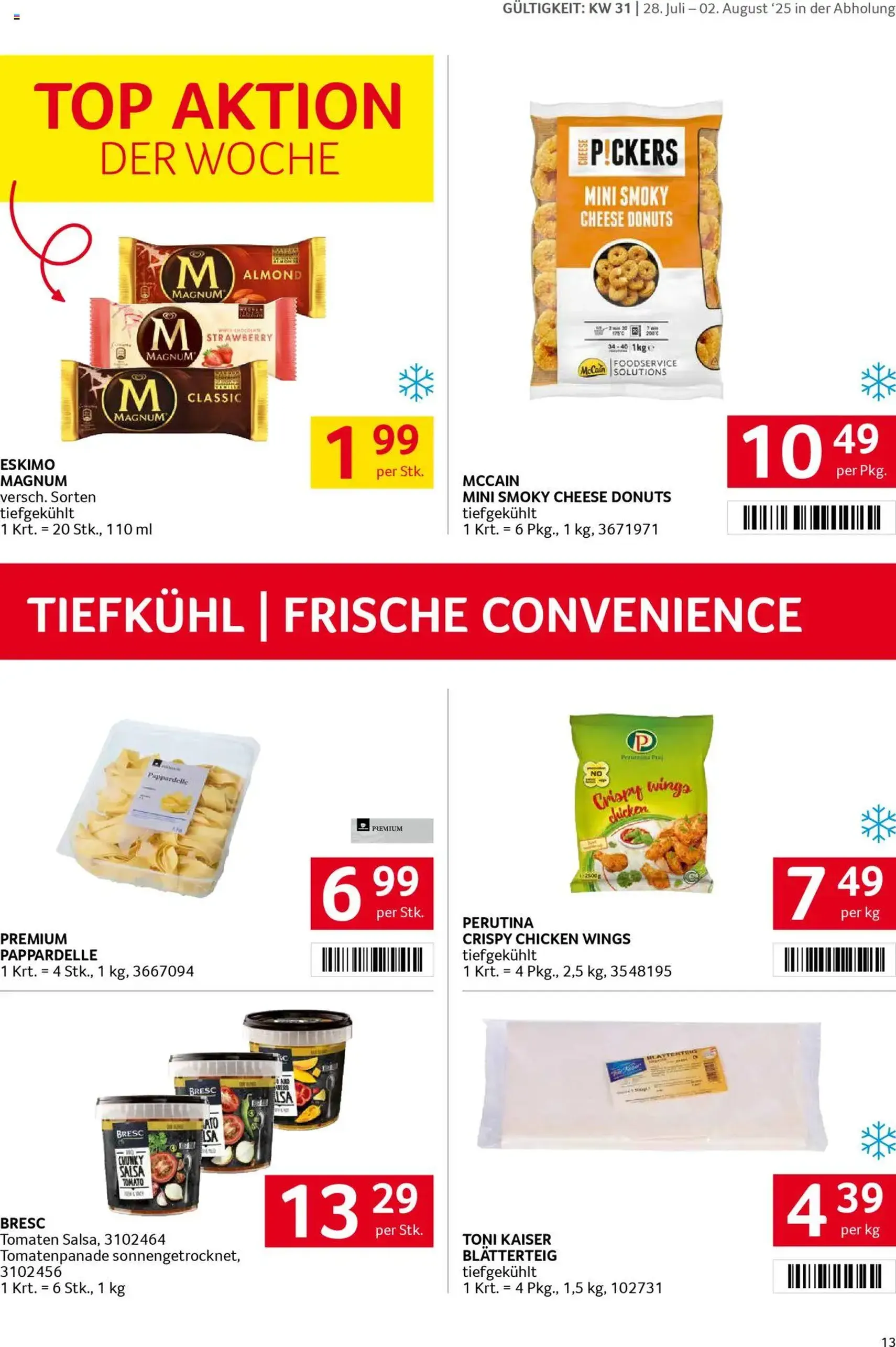 Transgourmet Flugblatt - Gültiger Prospekt ab 27.07.2025, Seite 13 von insgesamt 28 Transgourmet Flugblatt - Gültiger Prospekt ab 27.07.2025, Seite 13 von insgesamt 28