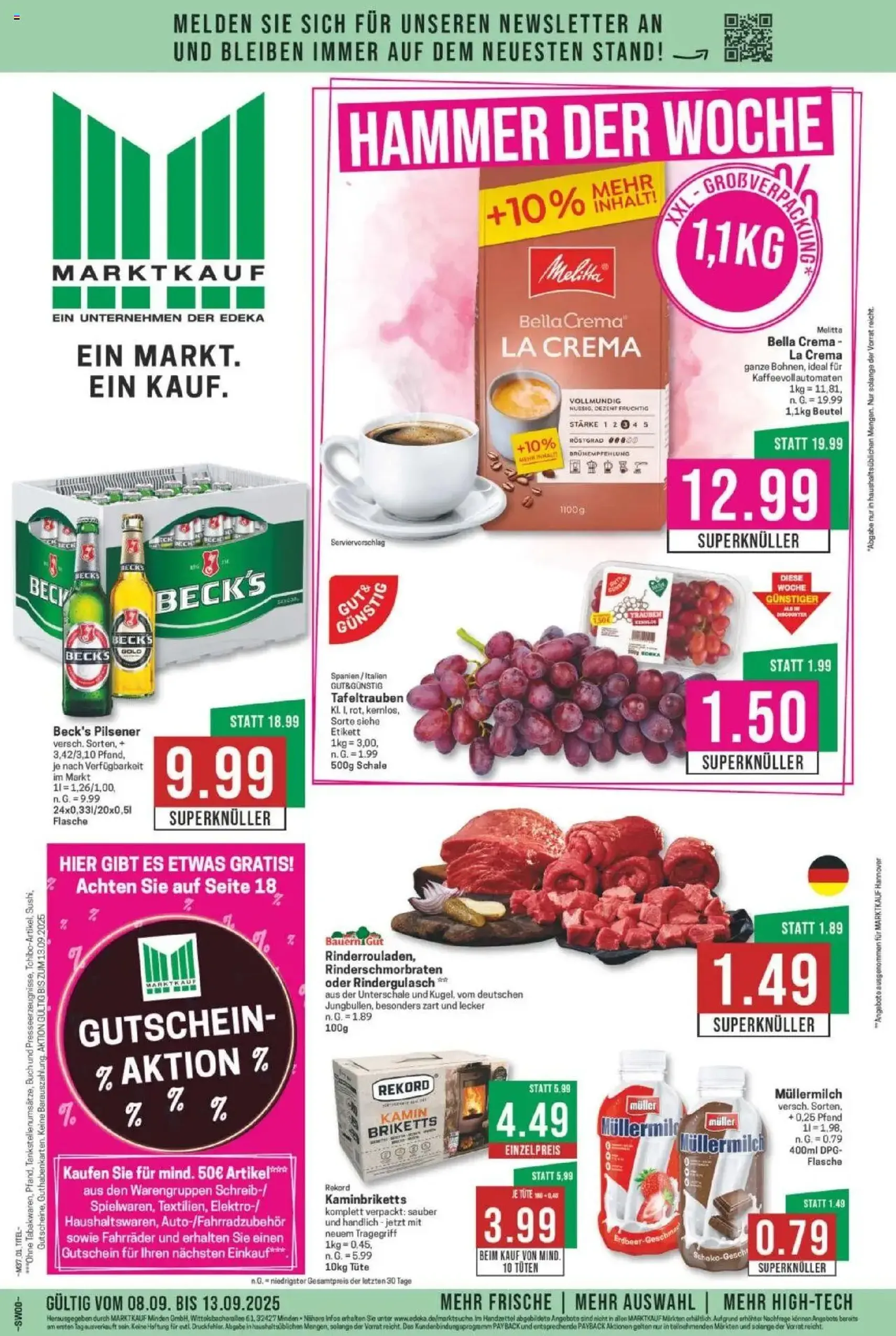 Marktkauf Prospekt - Gültiger Prospekt ab 08.09.2025, Seite 1 von insgesamt 28 Marktkauf Prospekt - Gültiger Prospekt ab 08.09.2025, Seite 1 von insgesamt 28
