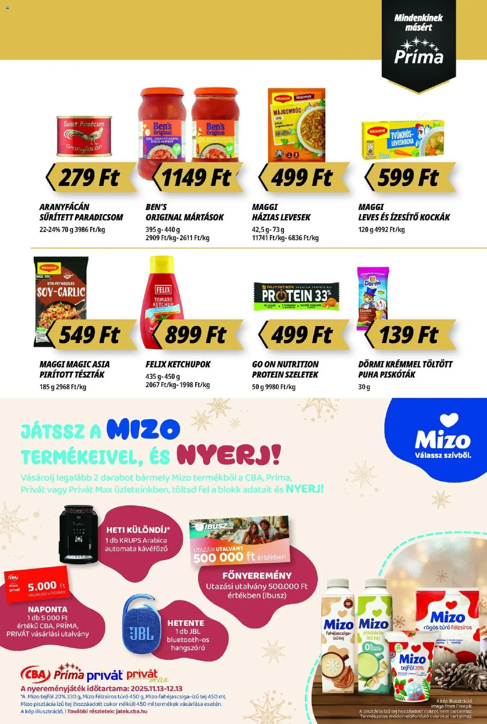 CBA Príma Akciós újság - 2025.11.13. érvényes szórólap 9 oldal 16 oldalból