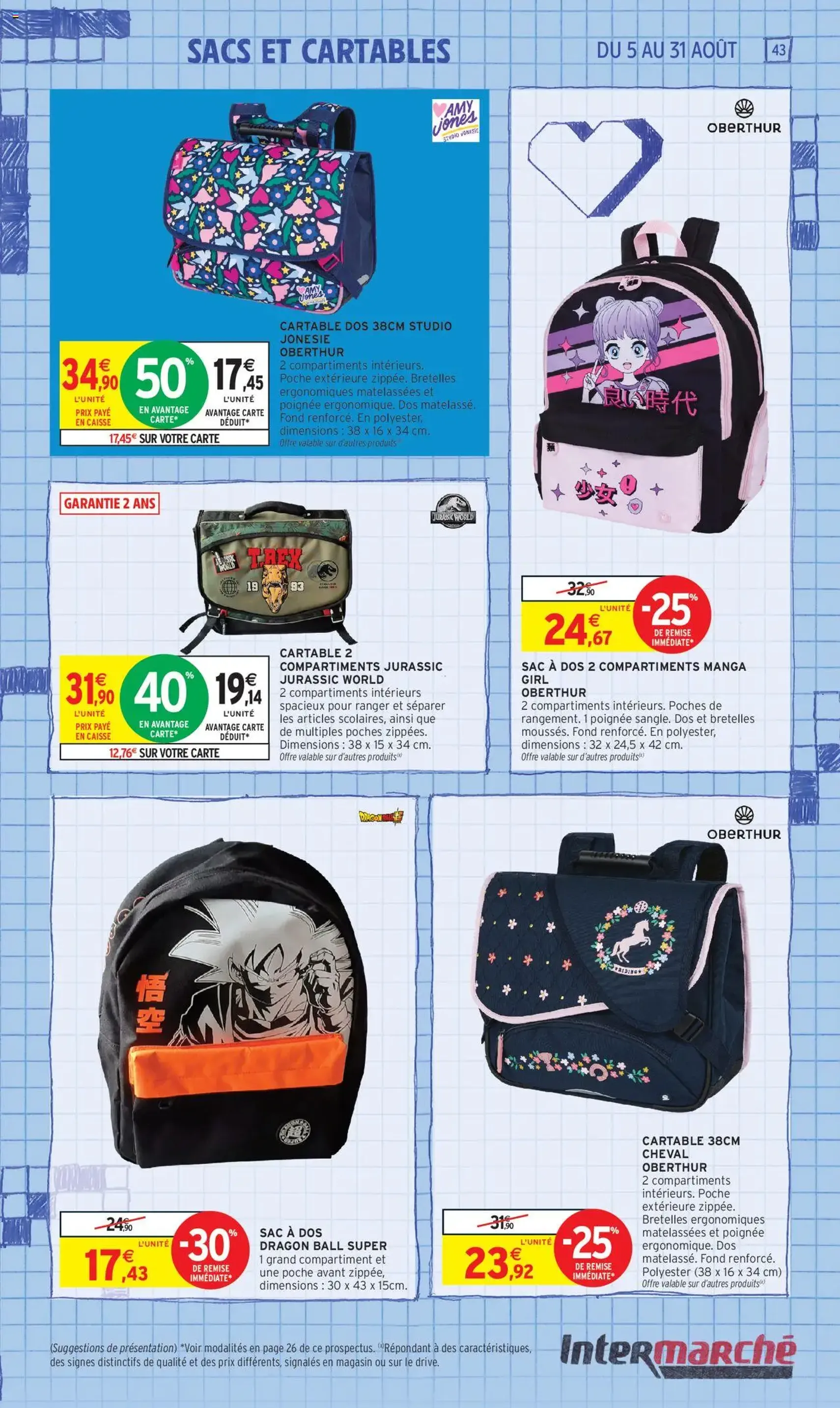 Intermarché - 70% en avantage carte sur une sélection rentrée des classes - brochure valable à partir du 05/08/2025, page 43 sur 60 Intermarché - 70% en avantage carte sur une sélection rentrée des classes - brochure valable à partir du 05/08/2025, page 43 sur 60