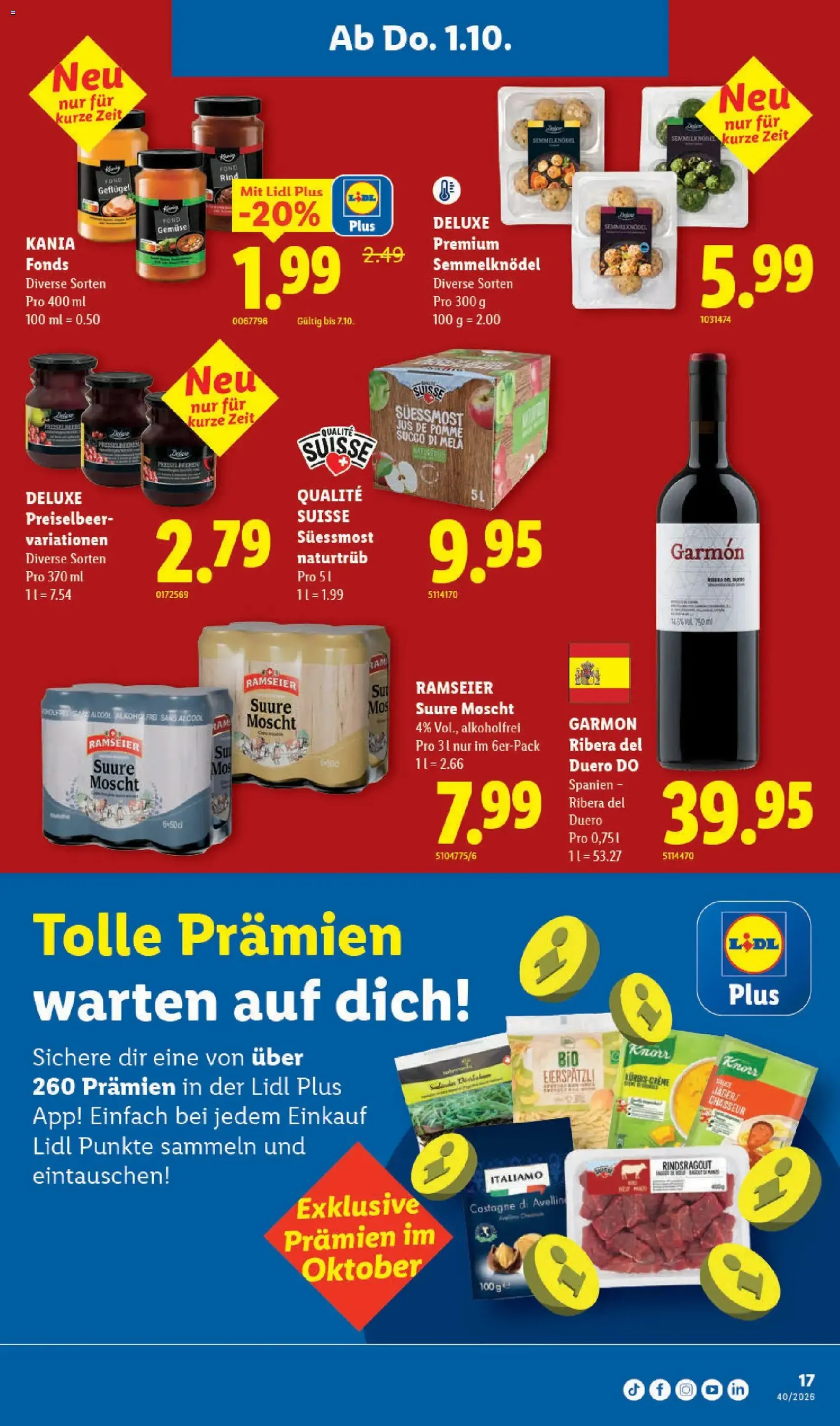 Lidl aktionen - Gültiger Prospekt ab 01.10.2026, Seite 17 von insgesamt 35