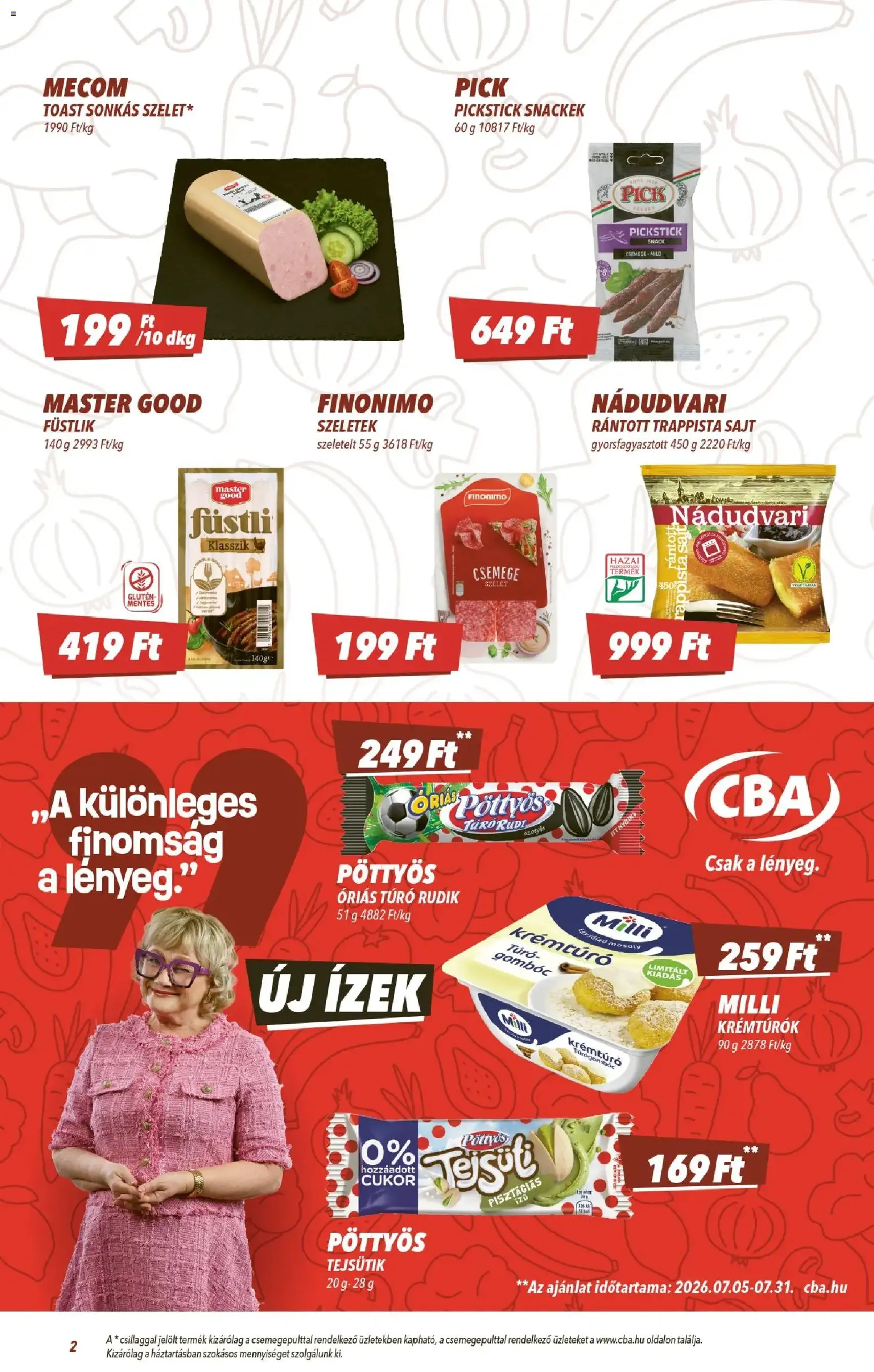 CBA akciós újság - 2026.07.09. érvényes szórólap 2 oldal 8 oldalból