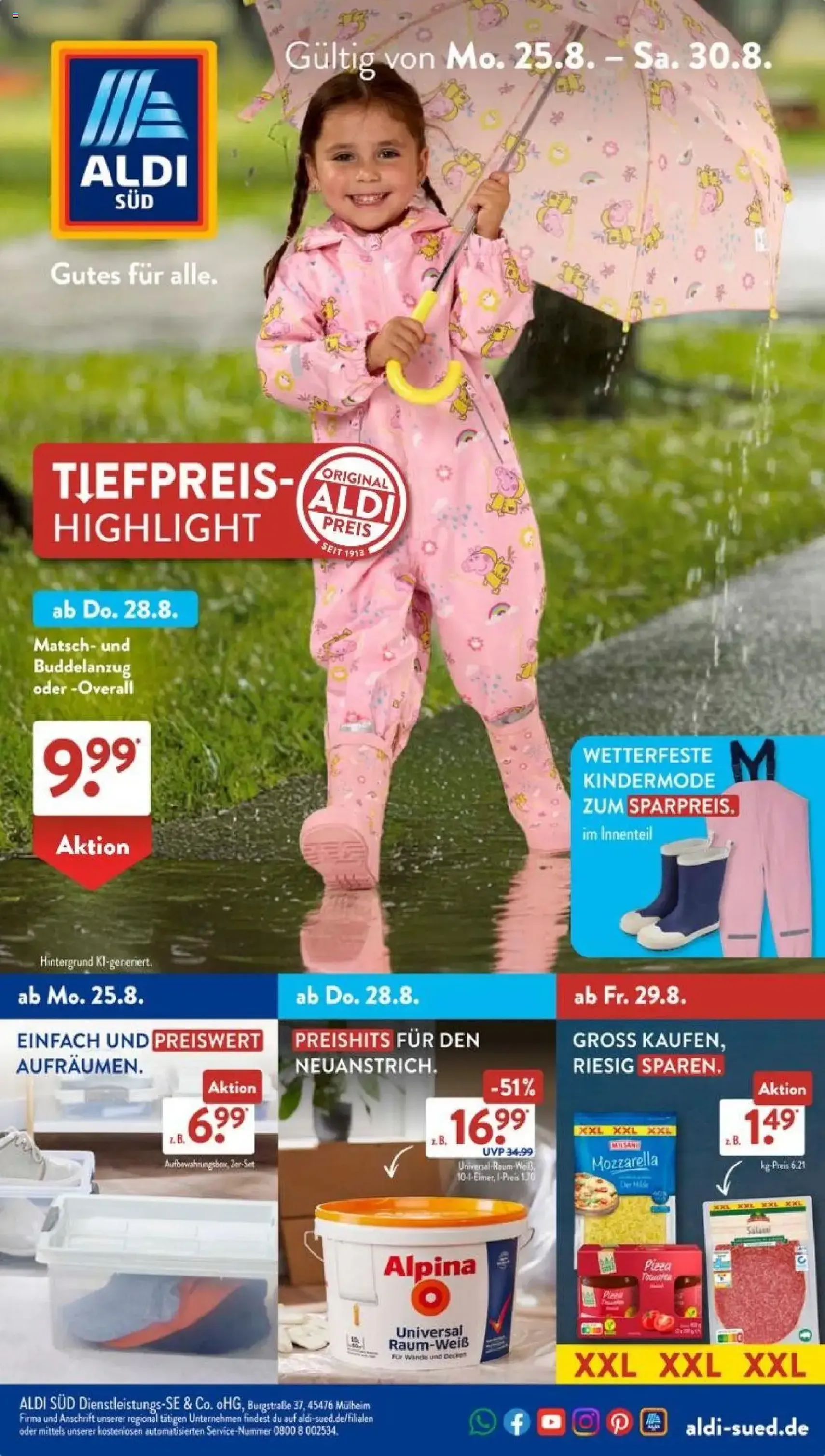 Aldi Süd Prospekt - Gültiger Prospekt ab 25.08.2025, Seite 1 von insgesamt 34 Aldi Süd Prospekt - Gültiger Prospekt ab 25.08.2025, Seite 1 von insgesamt 34