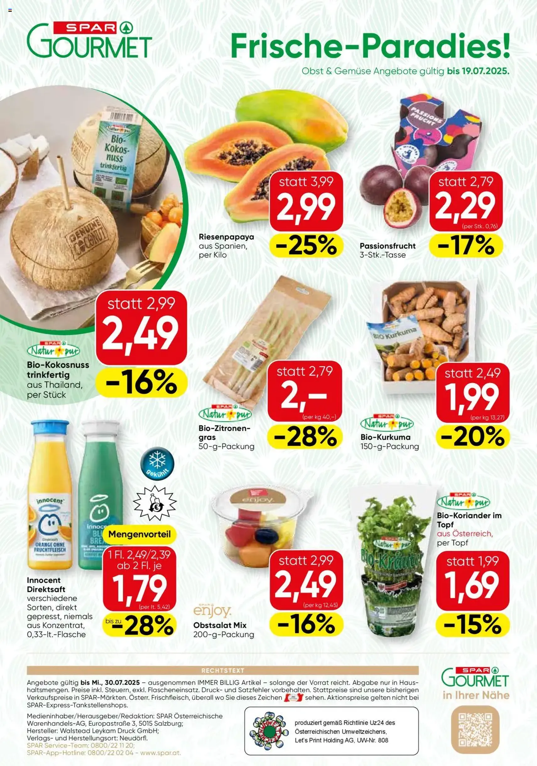 SPAR Gourmet Flugblatt - Gültiger Prospekt ab 17.07.2025, Seite 12 von insgesamt 12