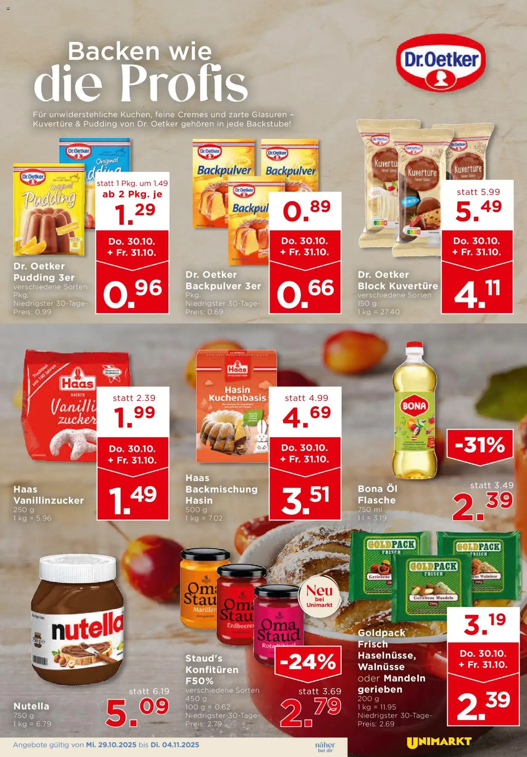 Unimarkt Flugblatt - Gültiger Prospekt ab 29.10.2025, Seite 5 von insgesamt 16 Unimarkt Flugblatt - Gültiger Prospekt ab 29.10.2025, Seite 5 von insgesamt 16