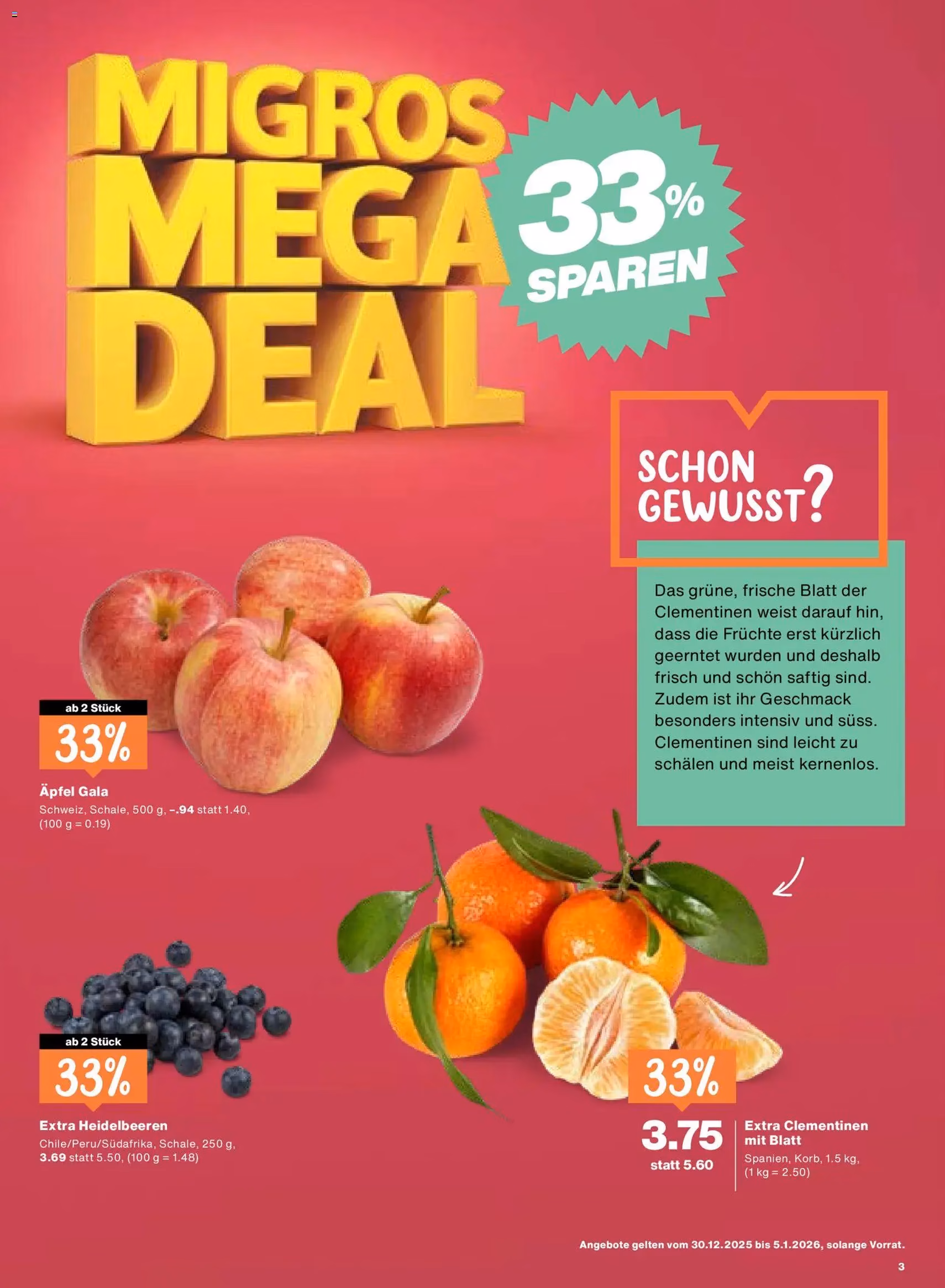 Migros Aktionen - Gültiger Prospekt ab 30.12.2025, Seite 3 von insgesamt 20