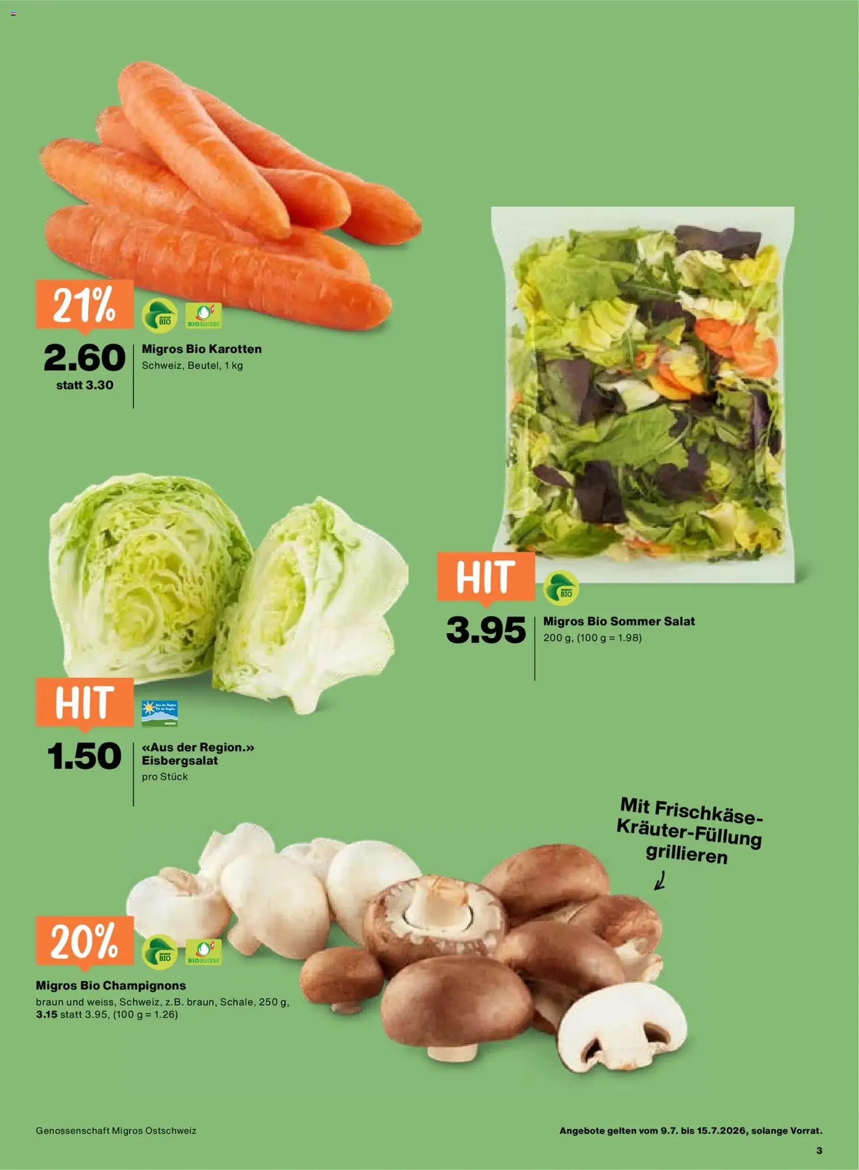 Migros aktionen - Gültiger Prospekt ab 09.07.2026, Seite 3 von insgesamt 20