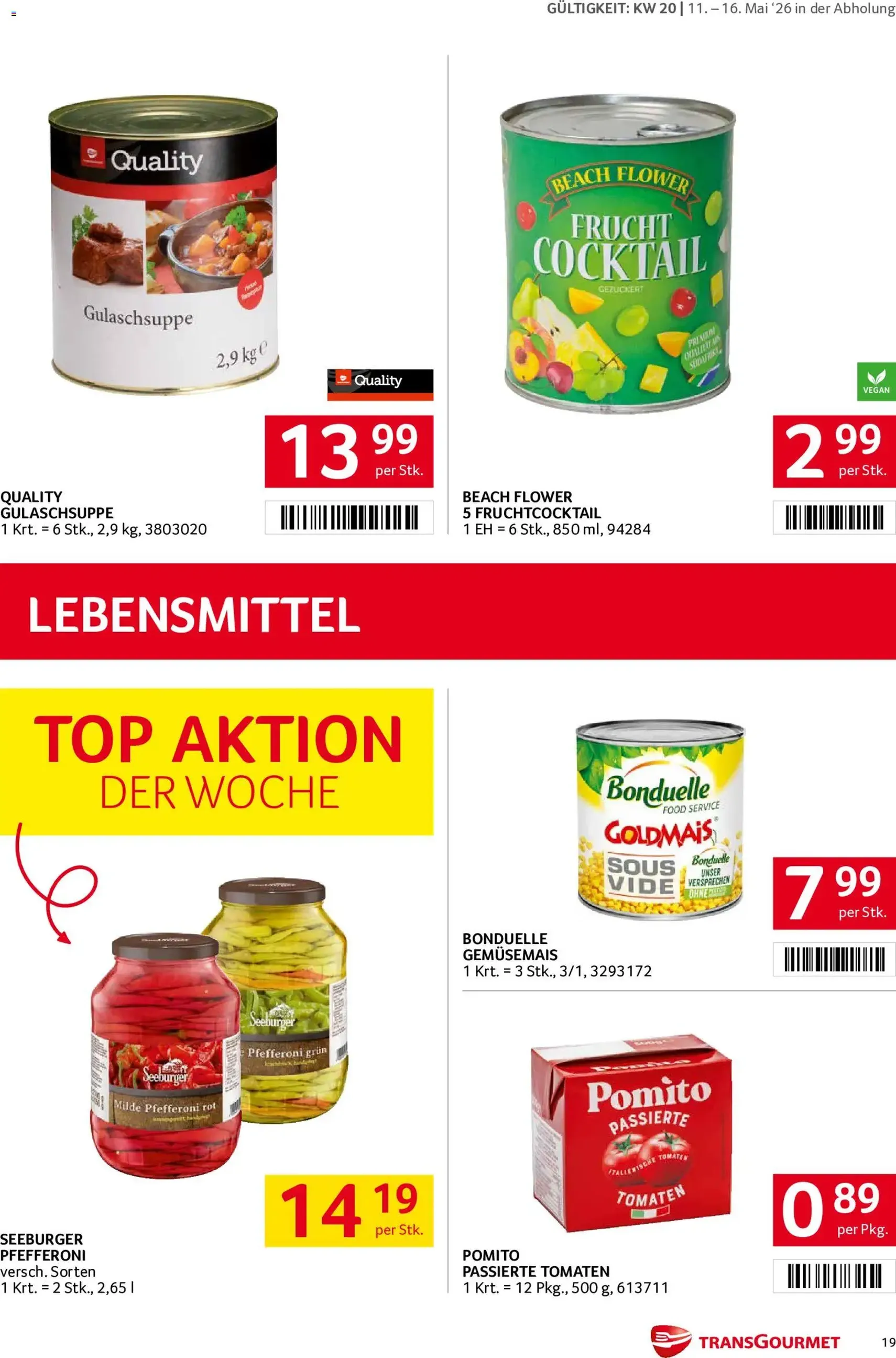 Transgourmet Flugblatt - Gültiger Prospekt ab 11.05.2026, Seite 19 von insgesamt 40
