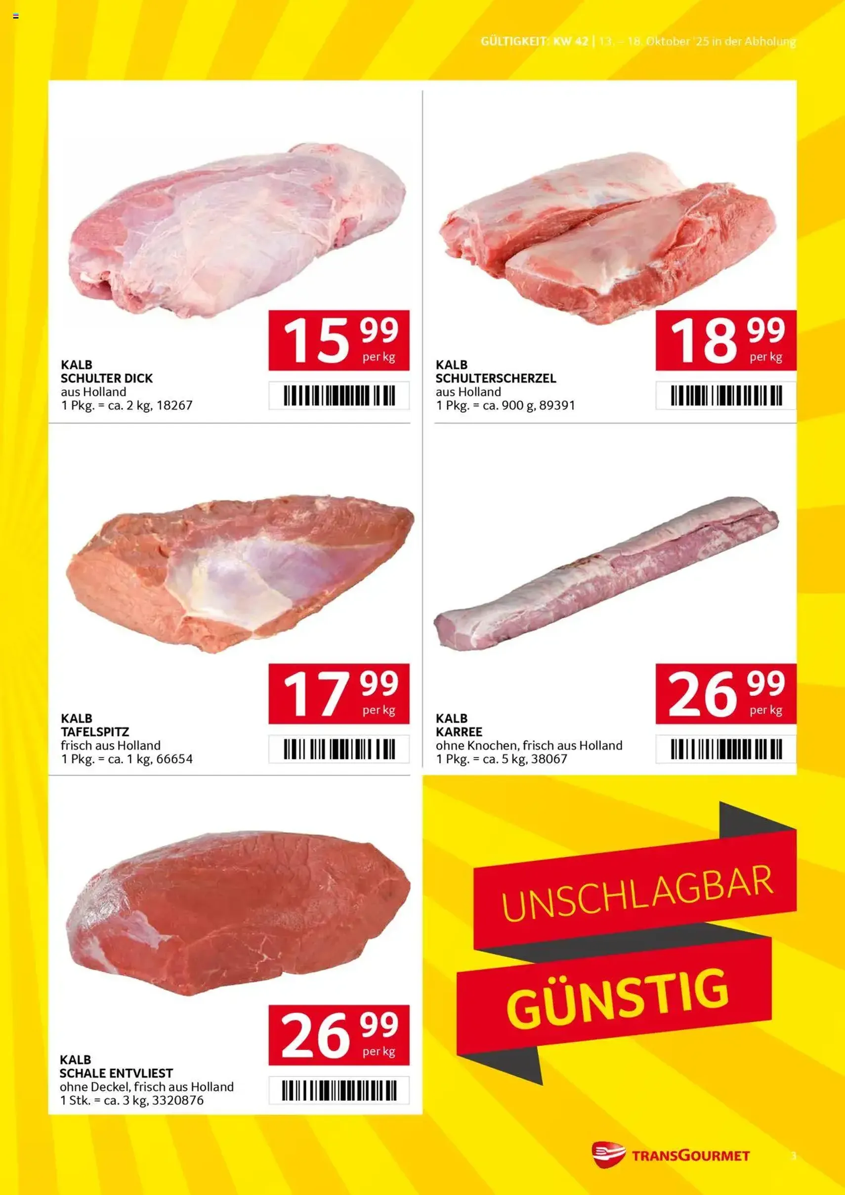 Transgourmet Flugblatt - Gültiger Prospekt ab 13.10.2025, Seite 3 von insgesamt 28