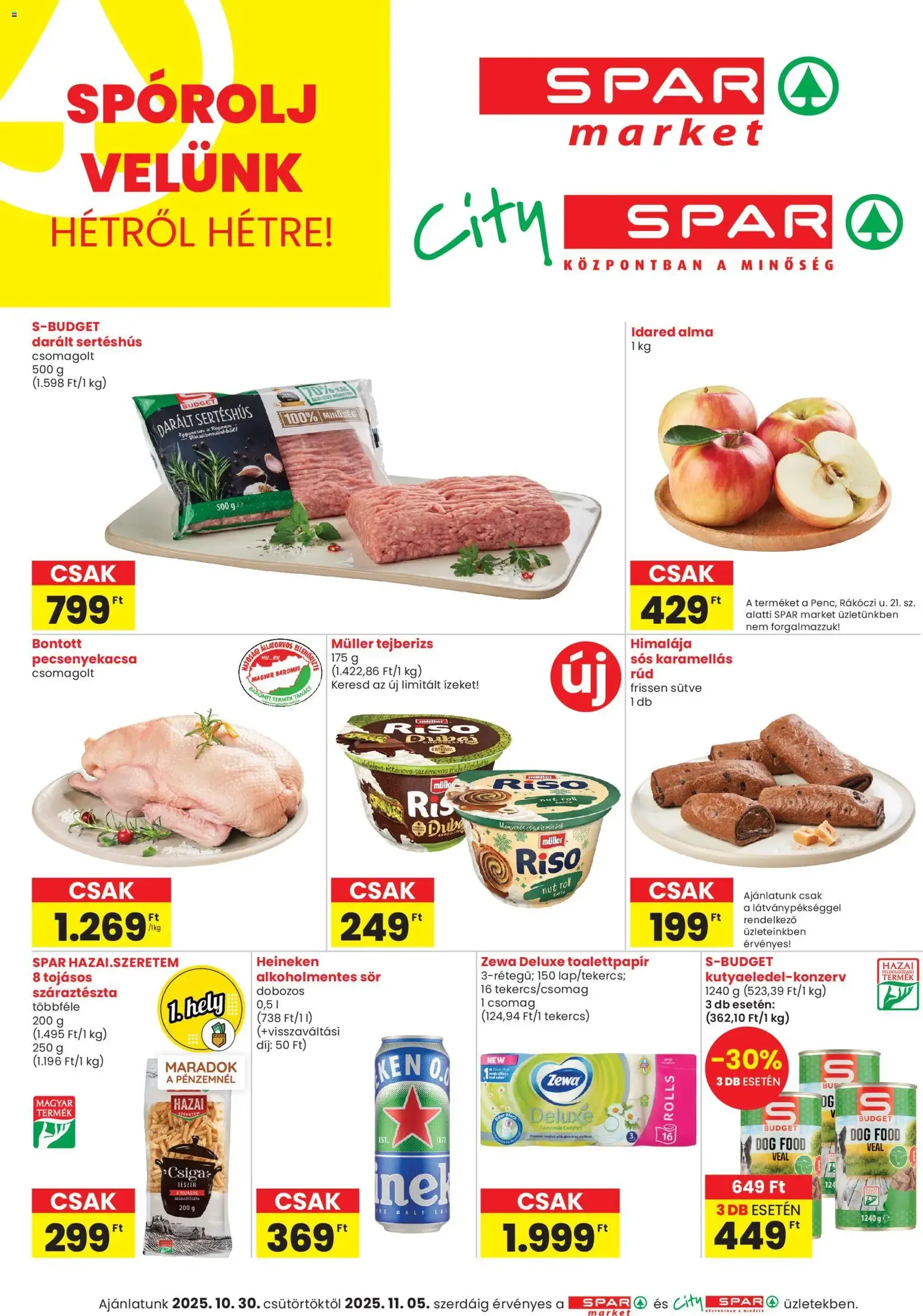 Spar Market Akciós újság - 2025.10.30. érvényes szórólap 1 oldal 2 oldalból