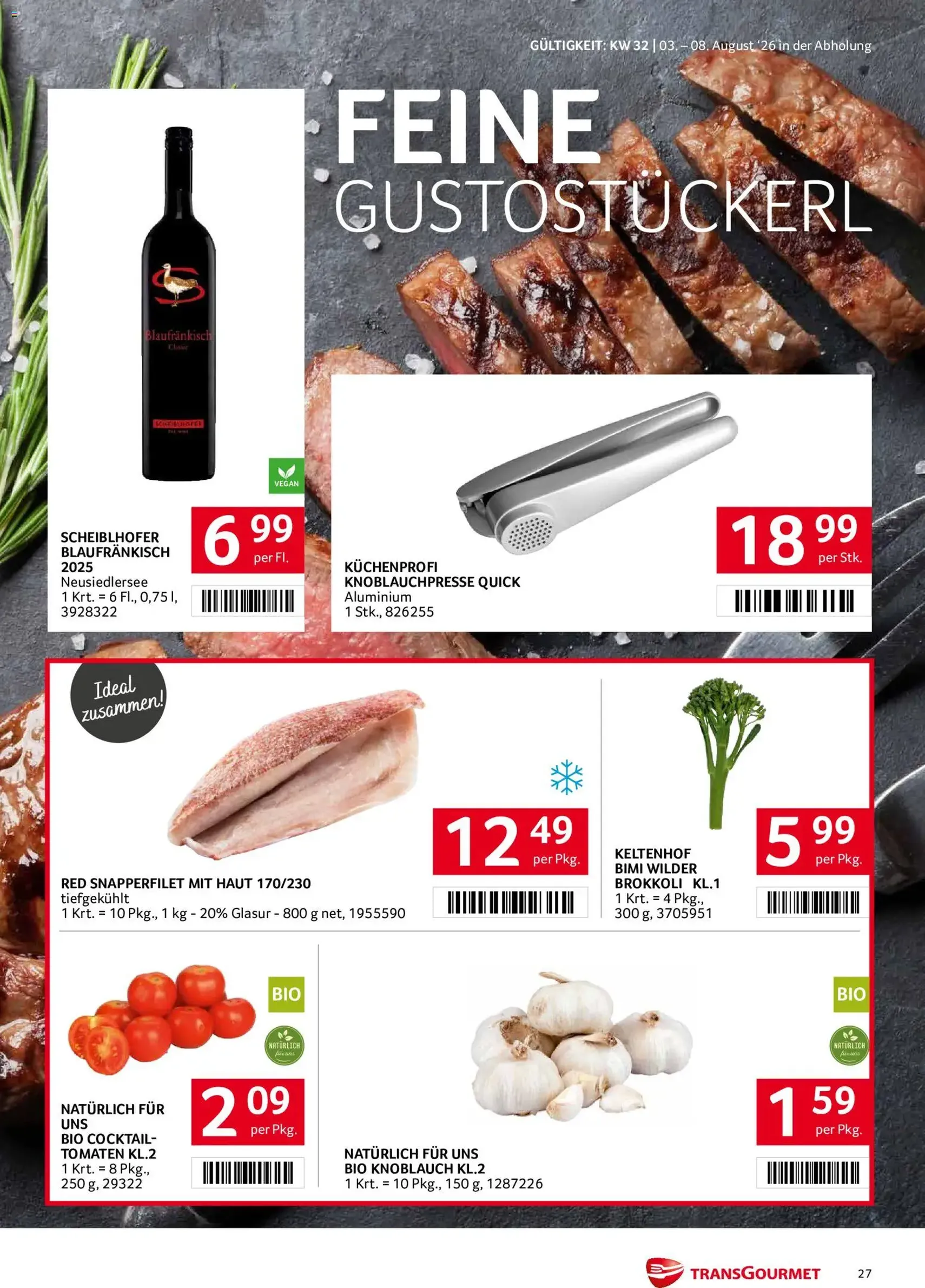 Transgourmet Flugblatt - Gültiger Prospekt ab 03.08.2026, Seite 27 von insgesamt 32