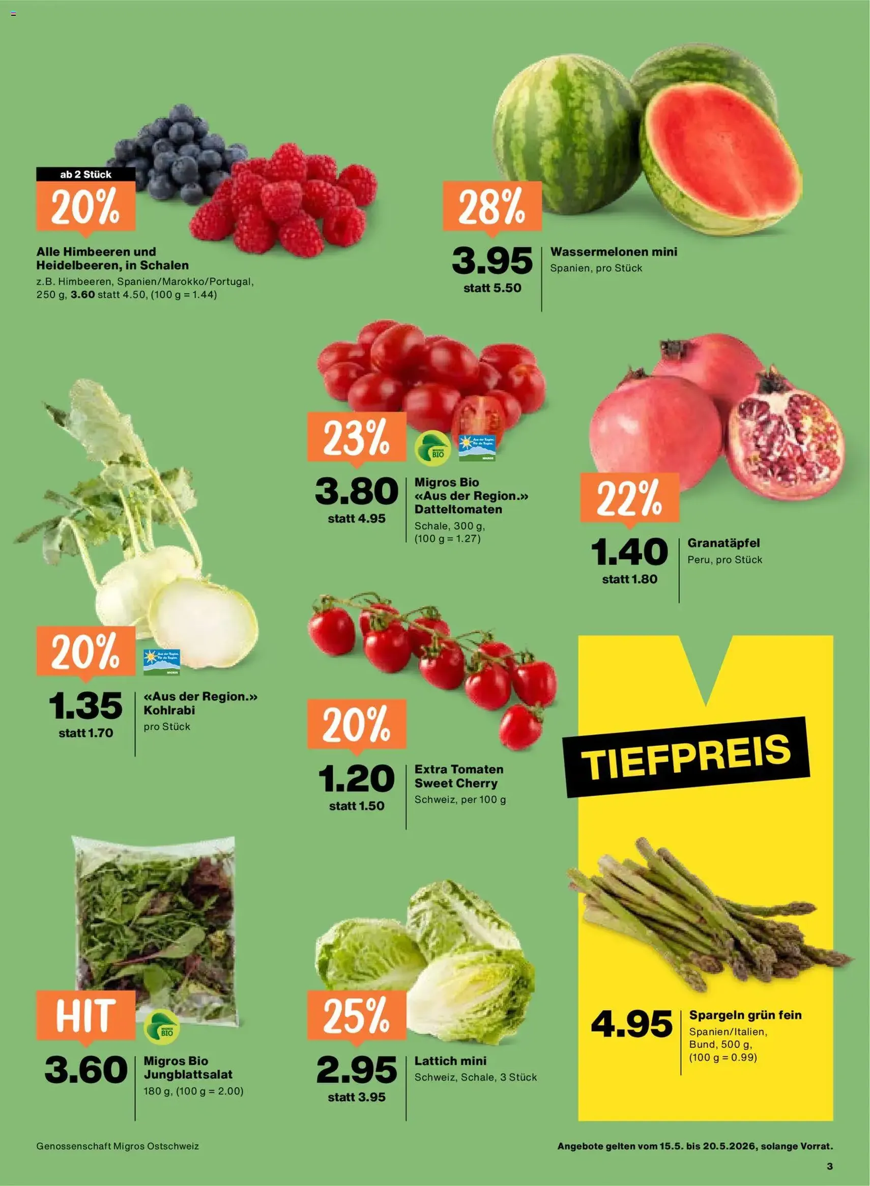 Migros aktionen - Gültiger Prospekt ab 15.05.2026, Seite 3 von insgesamt 24