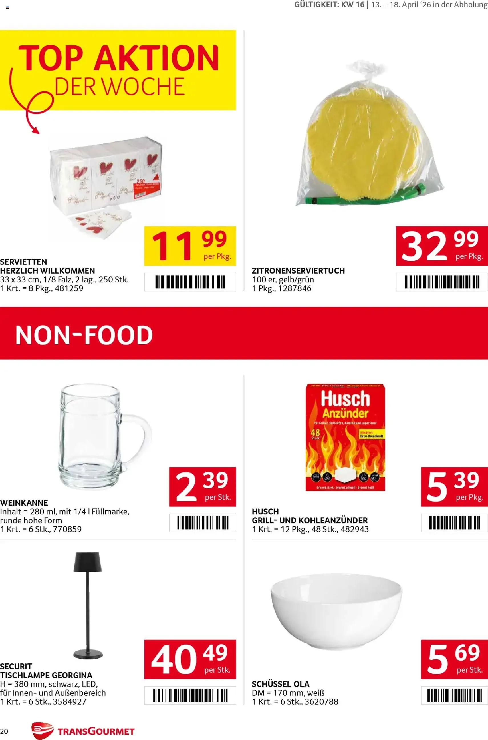 Transgourmet Flugblatt - Gültiger Prospekt ab 13.04.2026, Seite 20 von insgesamt 28