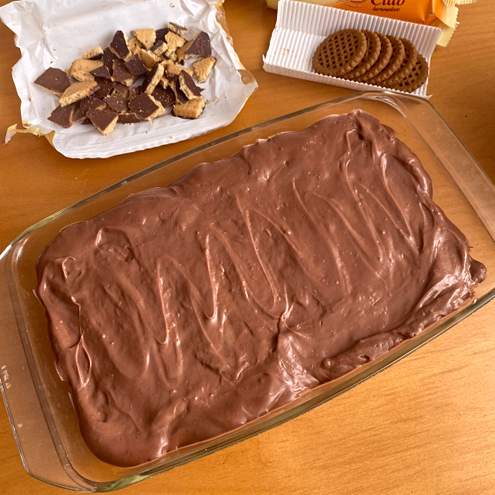 Tort fără coacere cu caramel și ciocolată - pasul de preparare 1