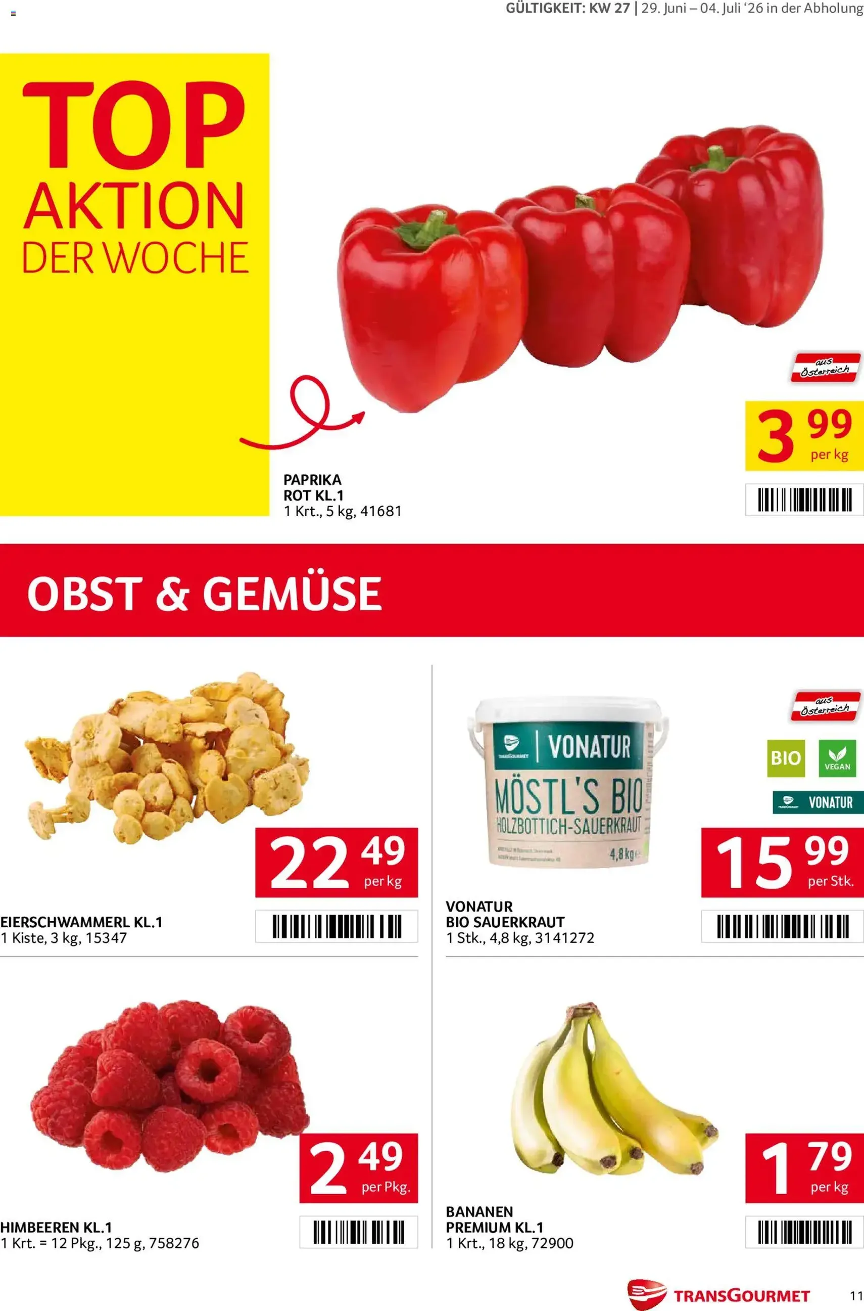 Transgourmet Flugblatt - Gültiger Prospekt ab 29.06.2026, Seite 11 von insgesamt 28