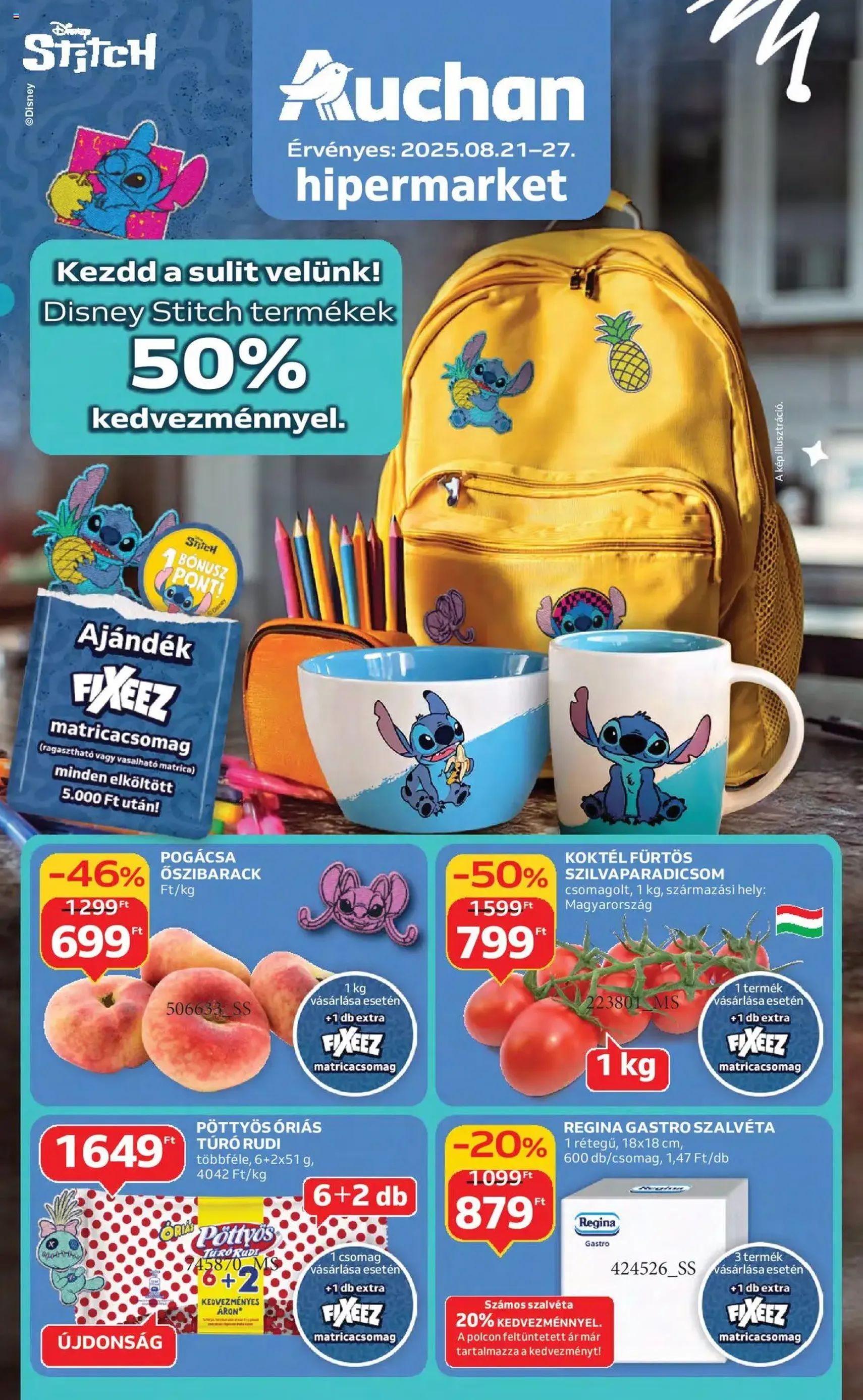 Auchan Akciós újság - 2025.08.21. érvényes szórólap 1 oldal 42 oldalból