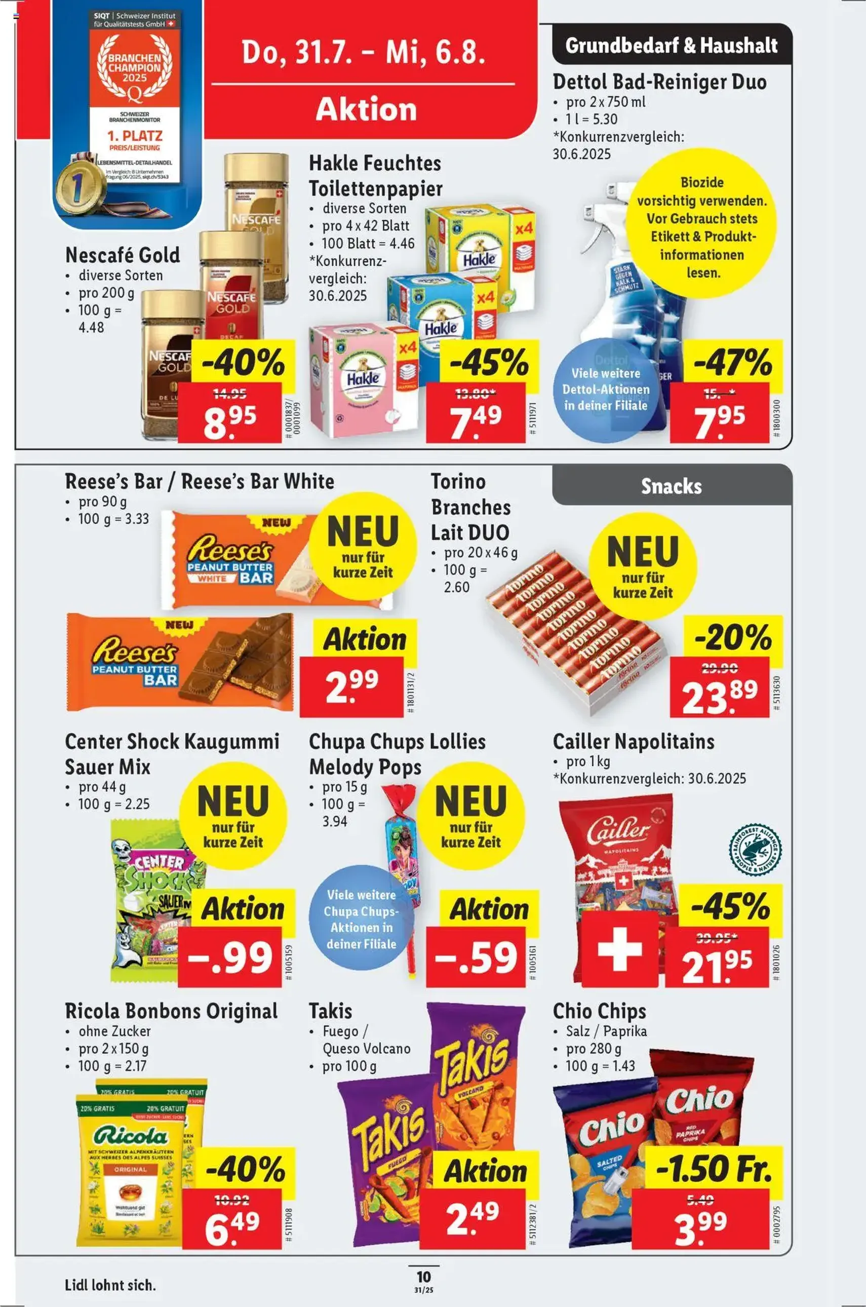 Lidl Aktionen - Gültiger Prospekt ab 31.07.2025, Seite 12 von insgesamt 34