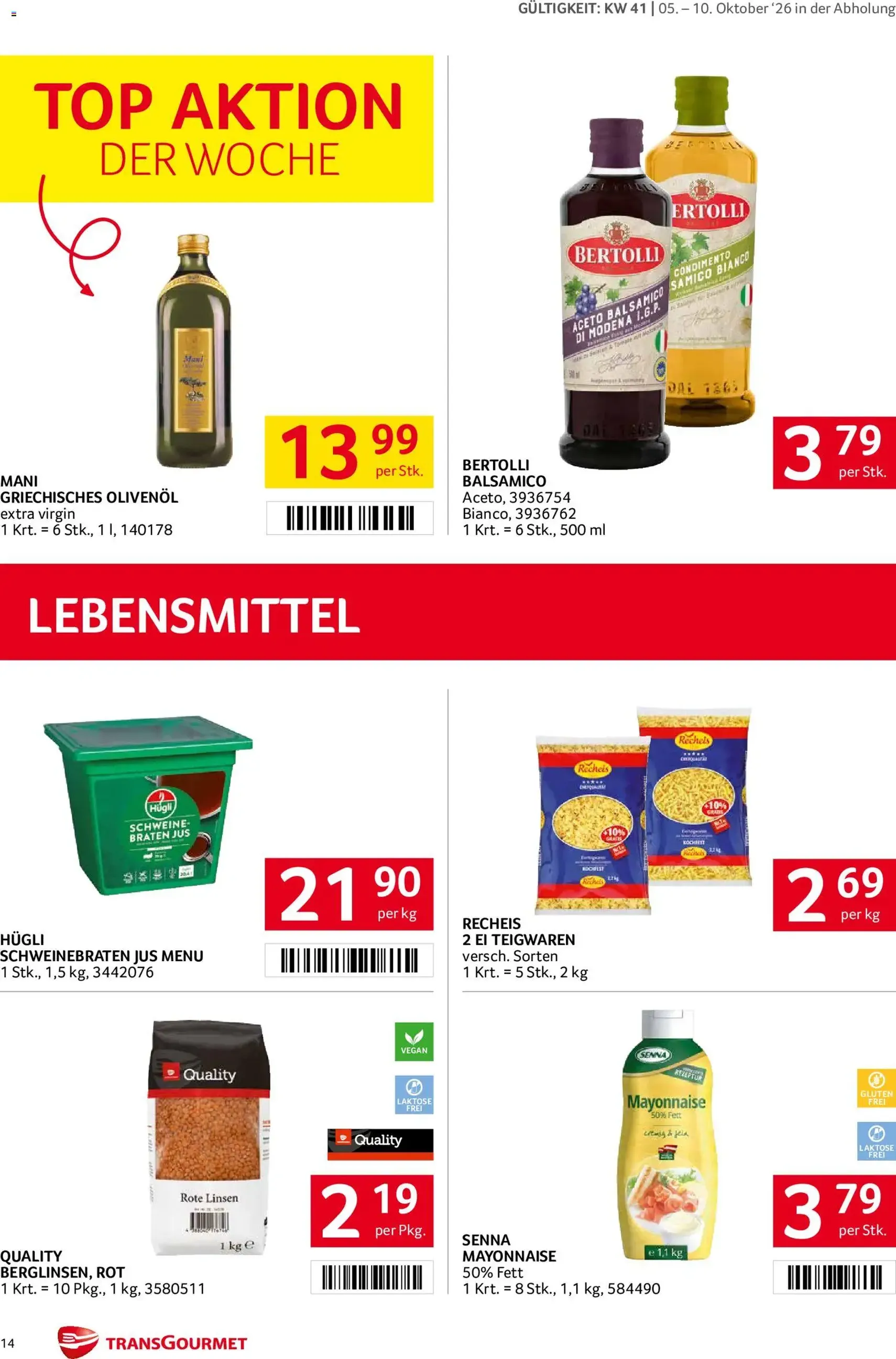 Transgourmet Flugblatt - Gültiger Prospekt ab 05.10.2026, Seite 14 von insgesamt 28