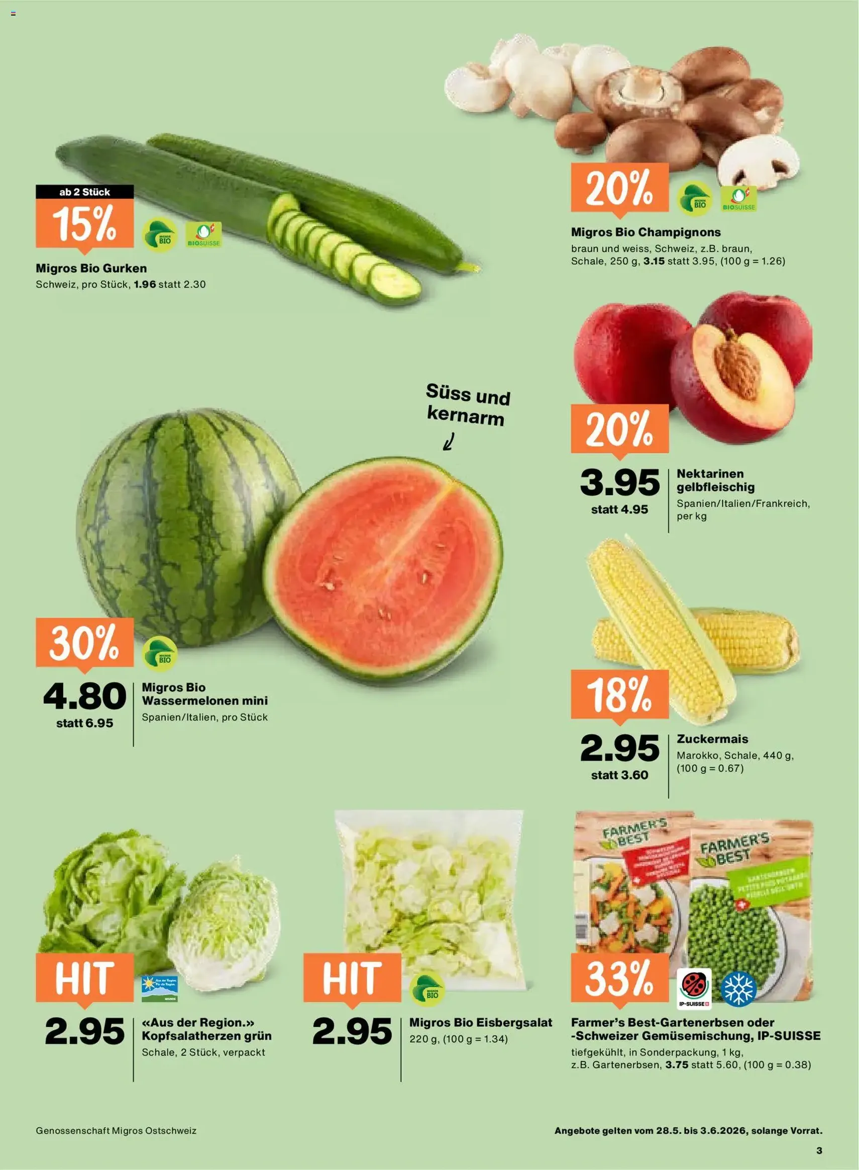 Migros aktionen - Gültiger Prospekt ab 28.05.2026, Seite 3 von insgesamt 24