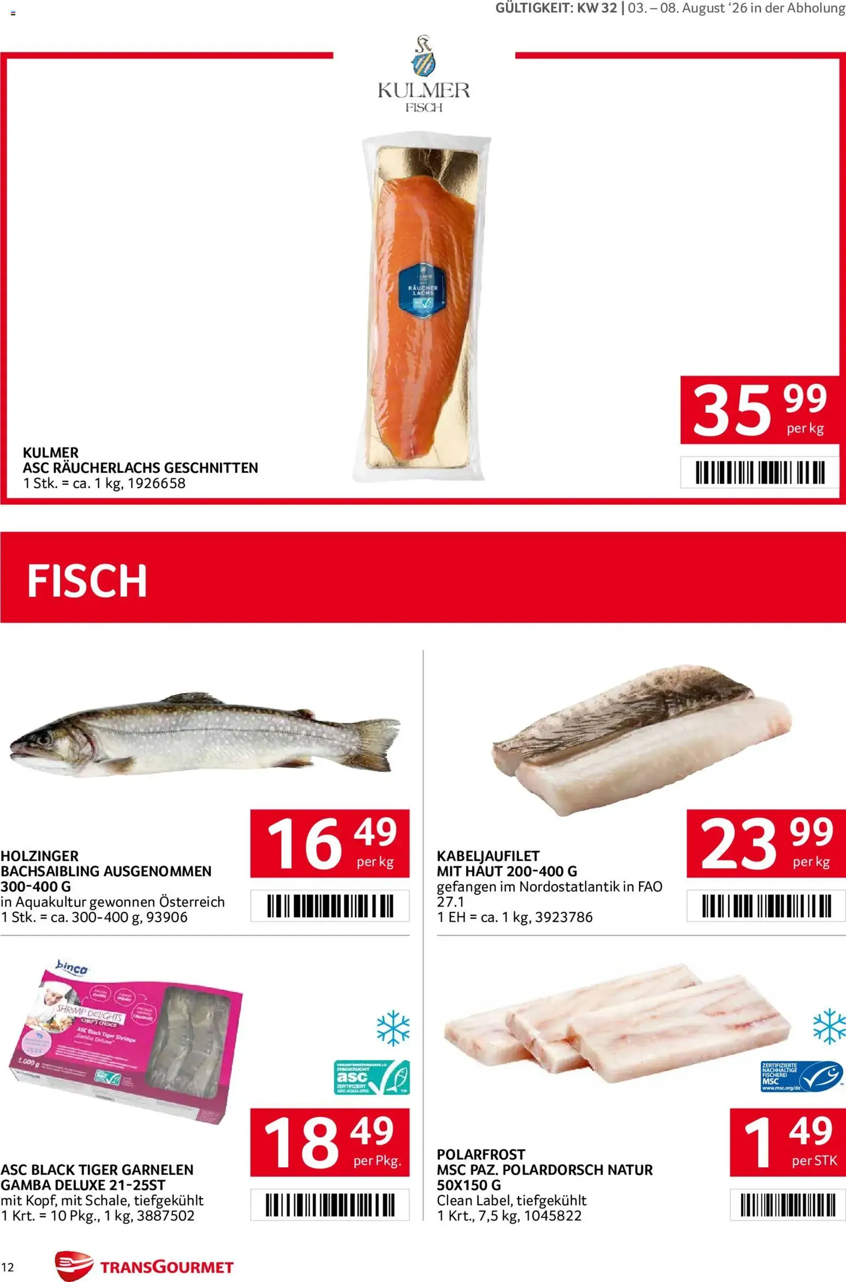 Transgourmet Flugblatt - Gültiger Prospekt ab 03.08.2026, Seite 12 von insgesamt 32