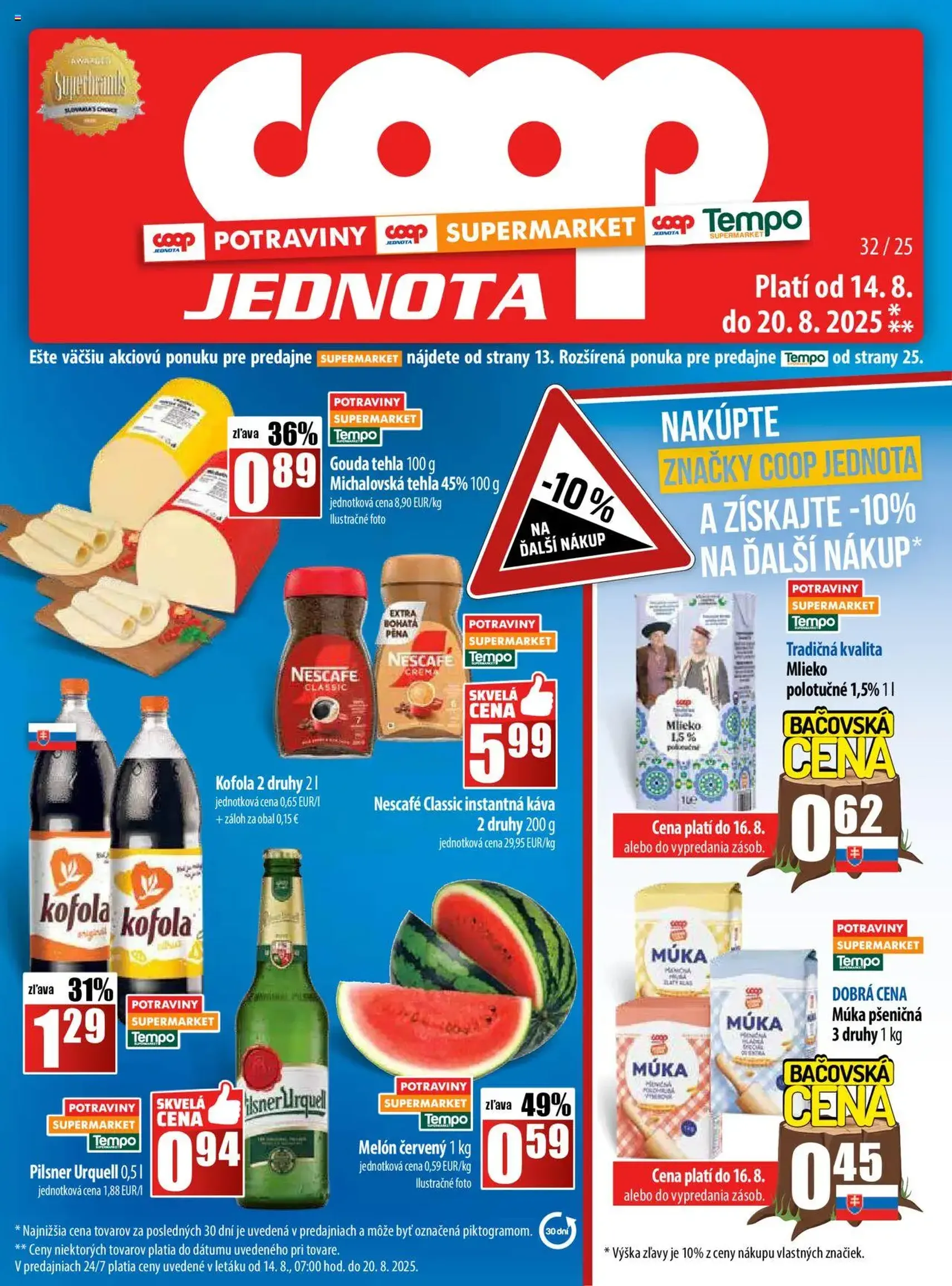 COOP Jednota leták - platný leták od 14.08.2025 strana 1 z 28