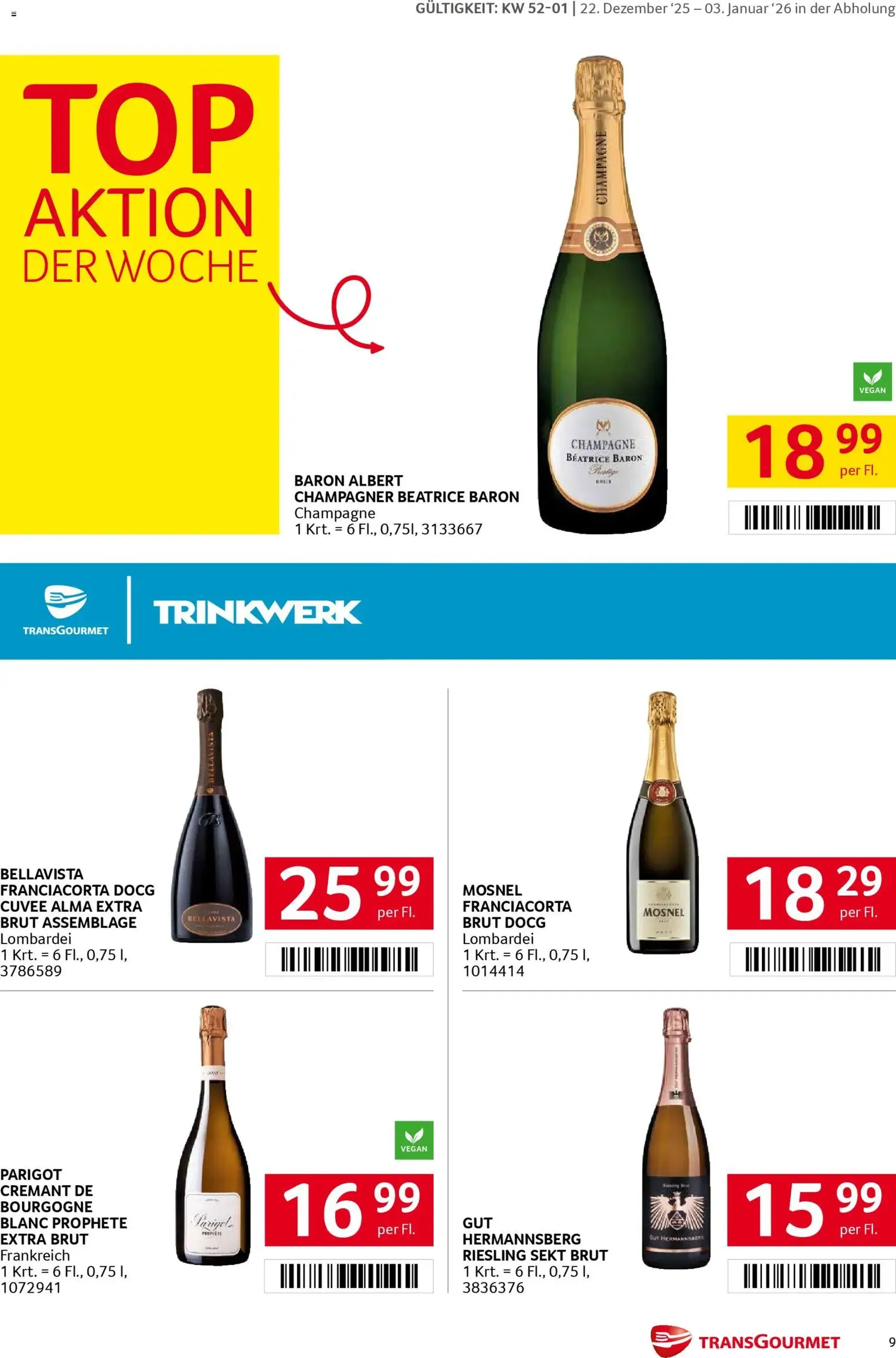 Transgourmet Flugblatt - Gültiger Prospekt ab 22.12.2025, Seite 9 von insgesamt 36