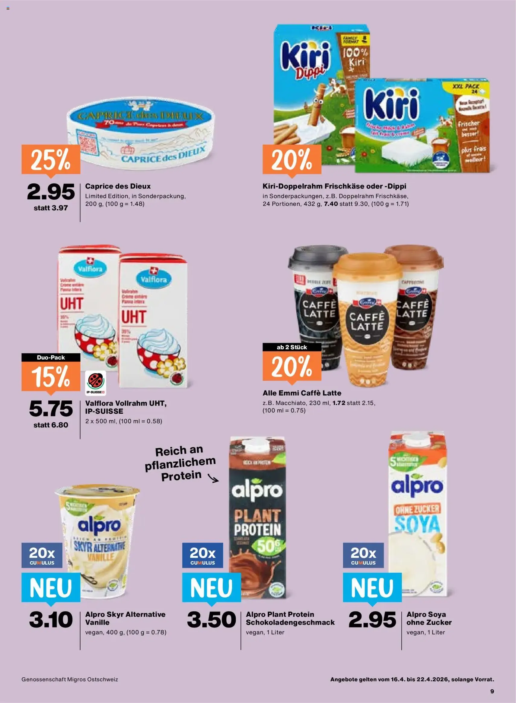 Migros aktionen - Gültiger Prospekt ab 16.04.2026, Seite 9 von insgesamt 24