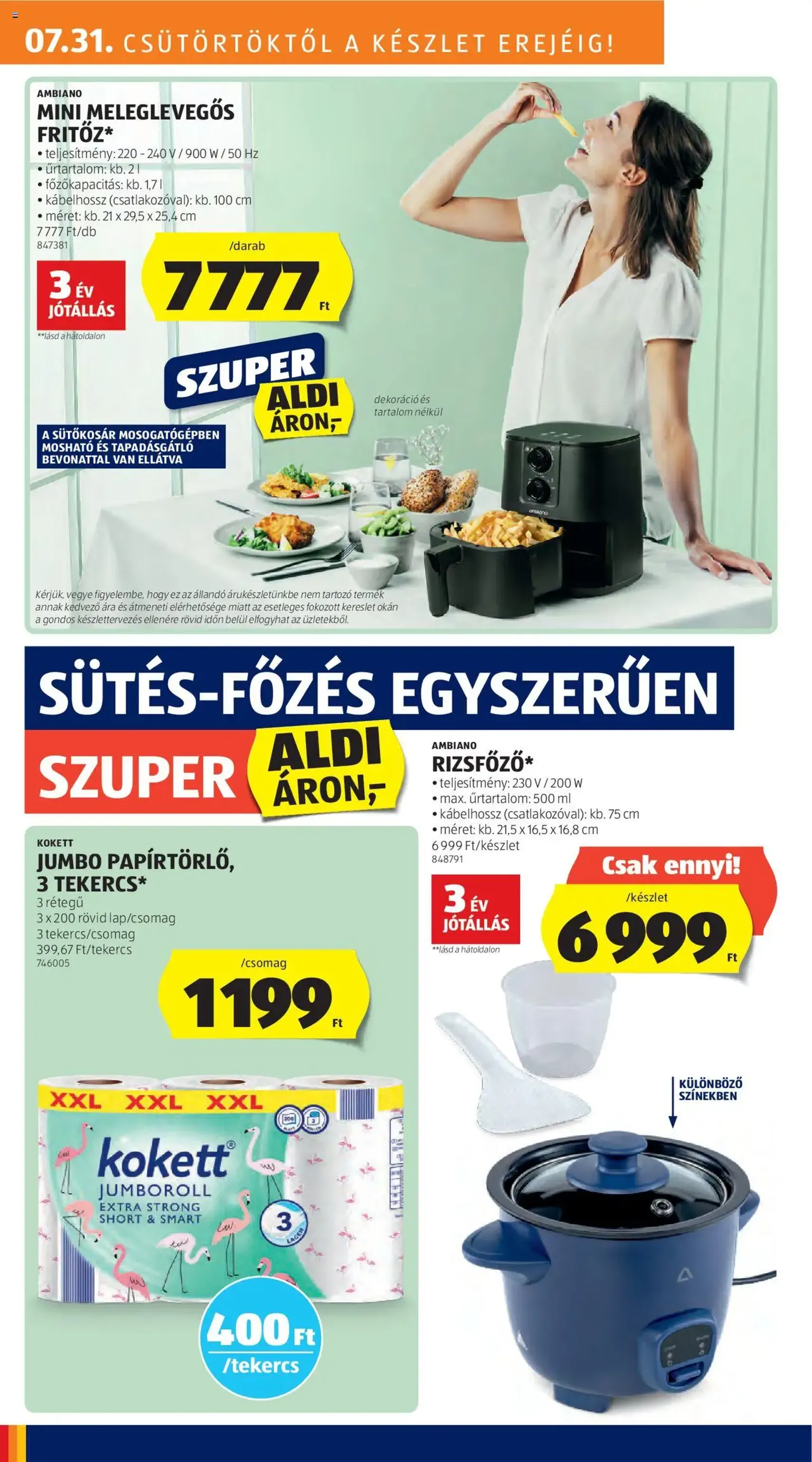 Aldi Akciós újság - 2025.07.31. érvényes szórólap 20 oldal 54 oldalból Aldi Akciós újság - 2025.07.31. érvényes szórólap 20 oldal 54 oldalból