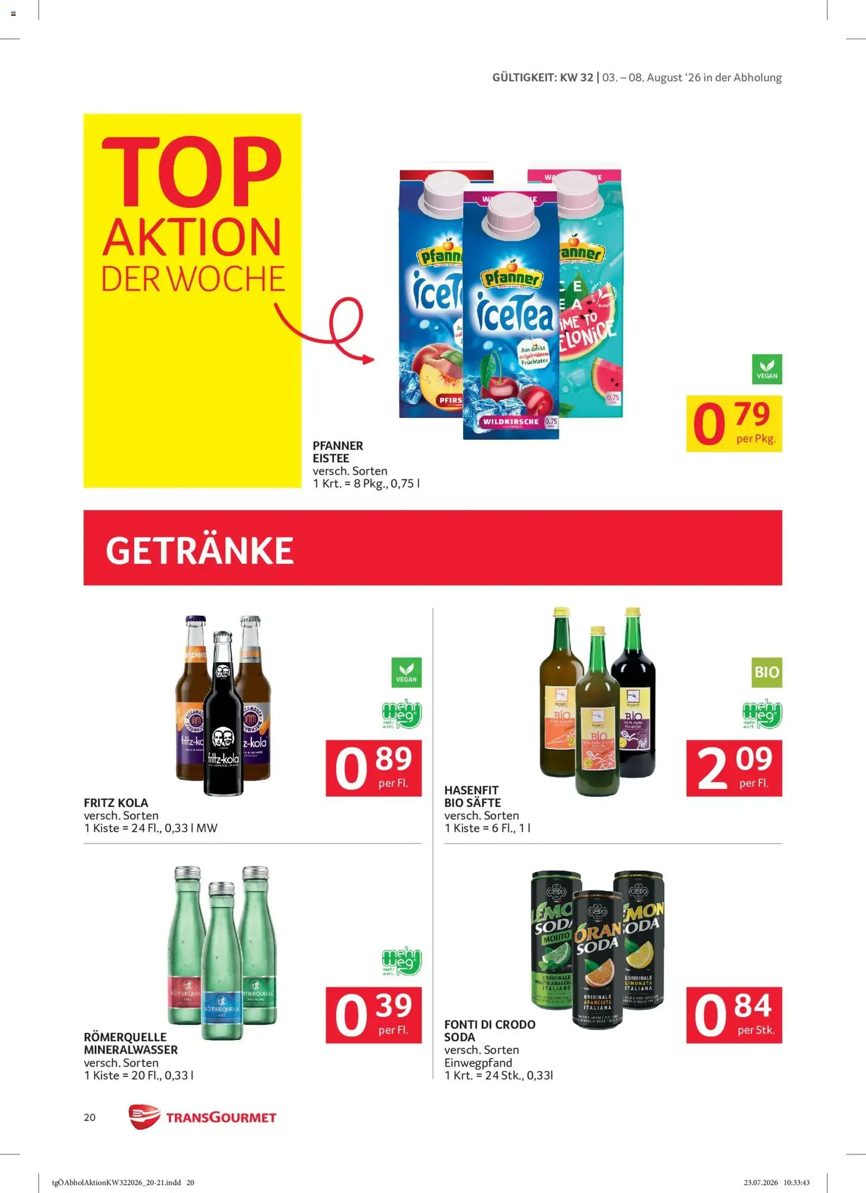 Transgourmet Flugblatt - Gültiger Prospekt ab 03.08.2026, Seite 20 von insgesamt 32