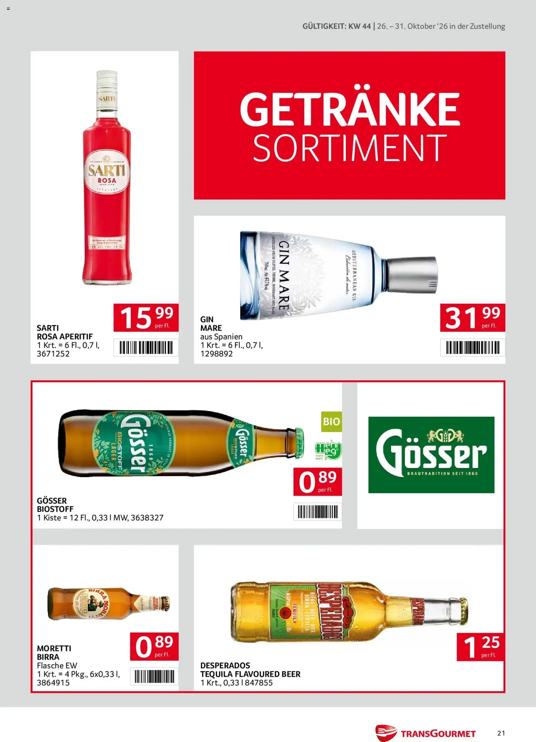 Transgourmet Flugblatt - Gültiger Prospekt ab 26.10.2026, Seite 21 von insgesamt 28