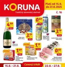 Koruna leták - náhľad letáku platný od 15.08.2025