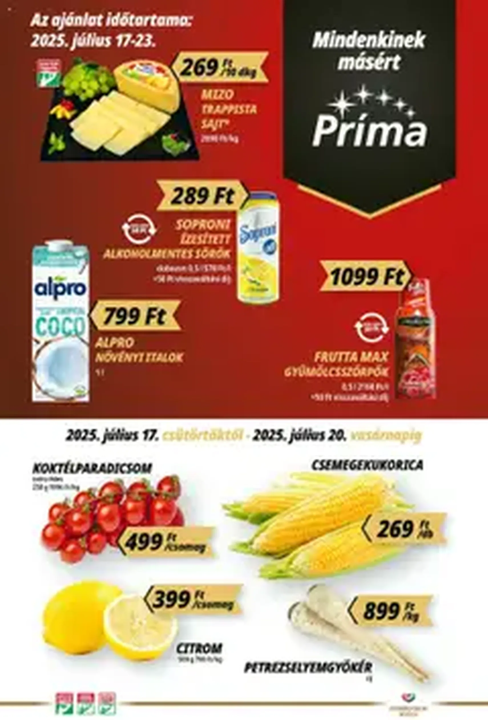 CBA Príma Akciós újság - 2025.07.17. érvényes szórólap 1 oldal 1 oldalból