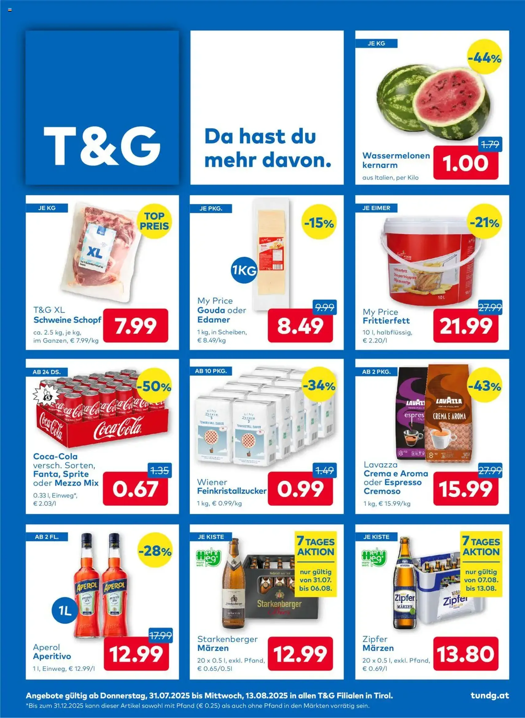 T&G Flugblatt - Gültiger Prospekt ab 31.07.2025, Seite 1 von insgesamt 8