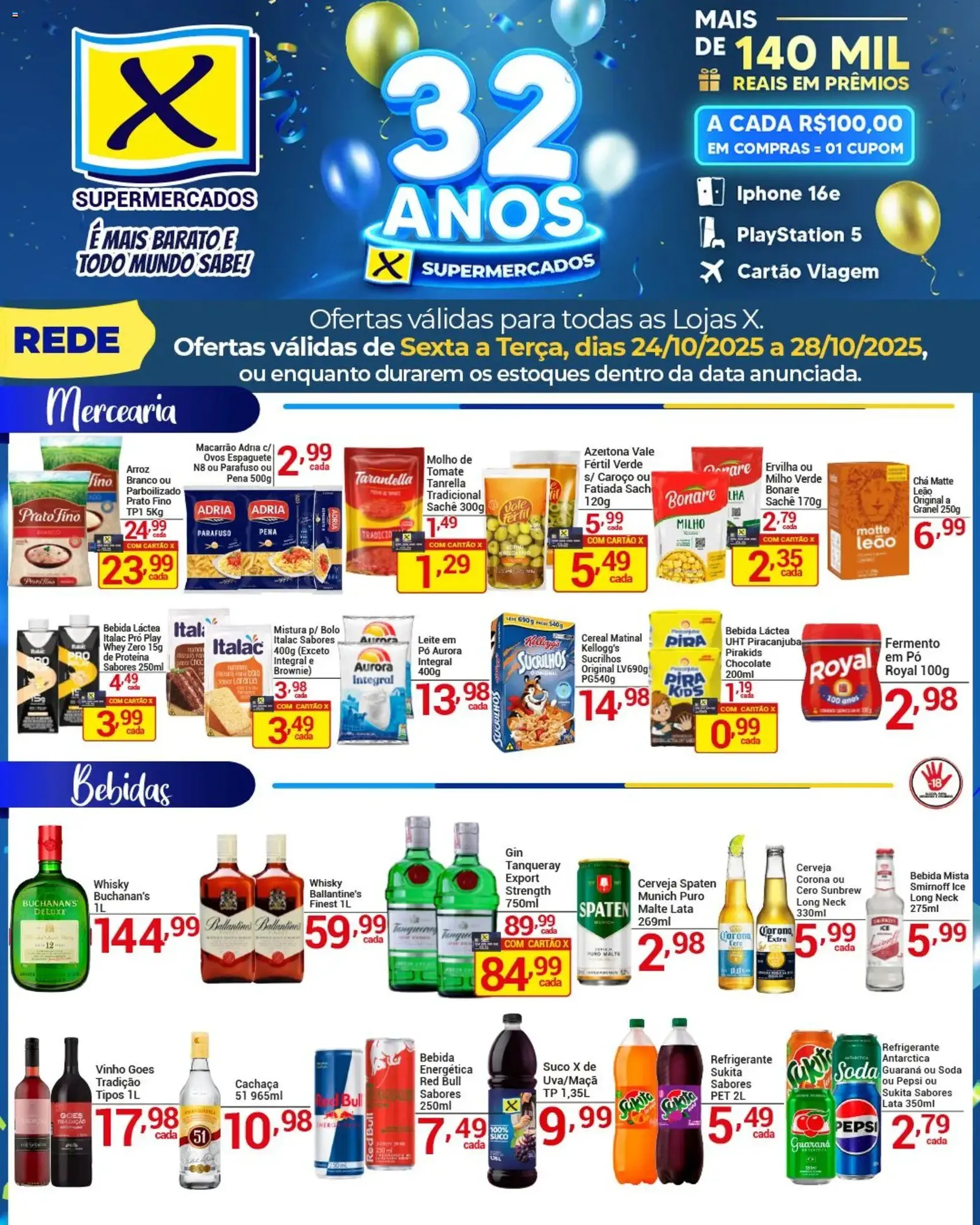 X Supermercados - Ofertas da semana - folheto válido a partir de 24/10/2025 página 1 de 2