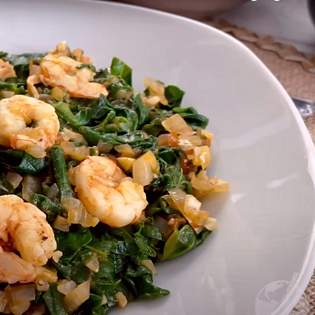 Previsualización de la receta Espinacas con gambas