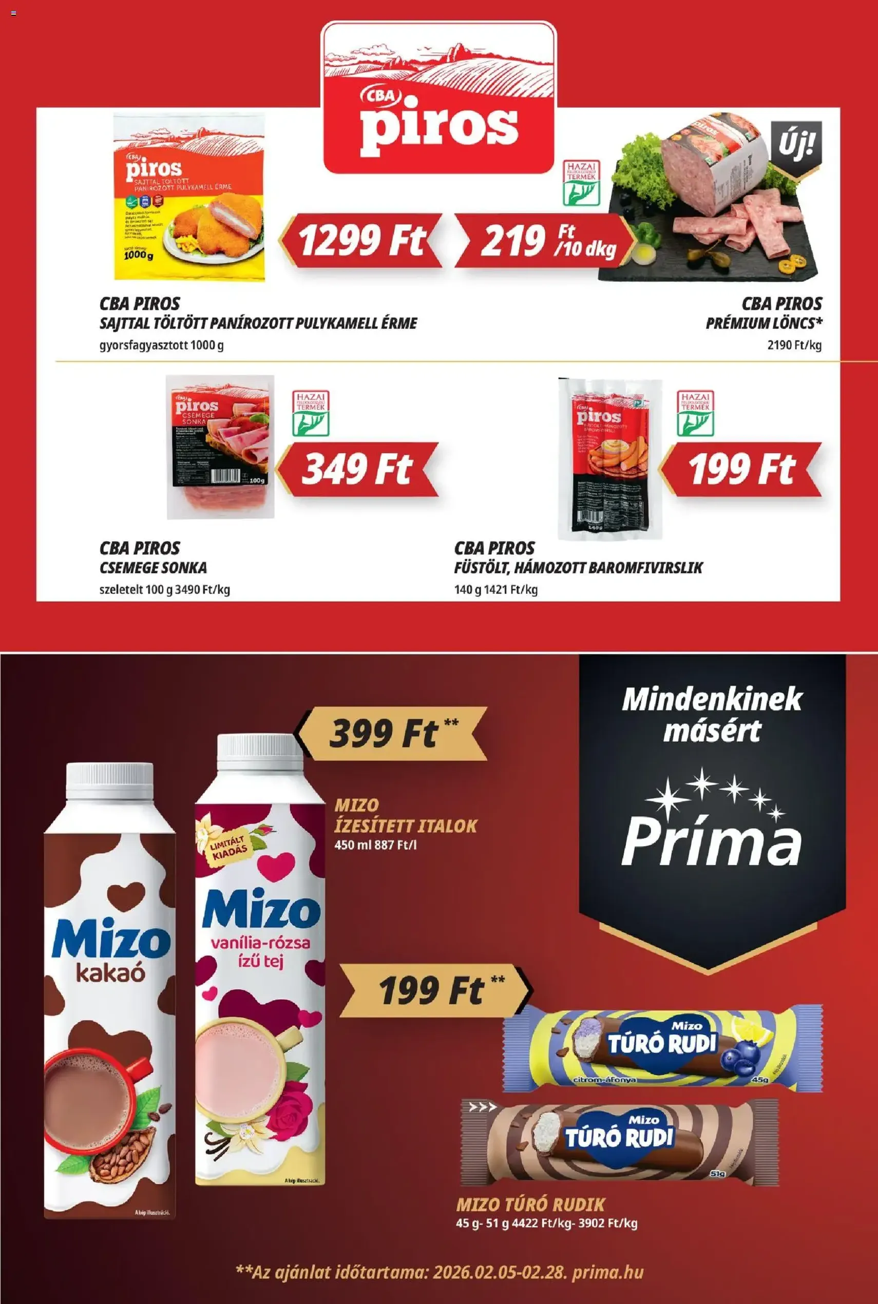 CBA Príma Akciós újság - 2026.02.12. érvényes szórólap 5 oldal 12 oldalból