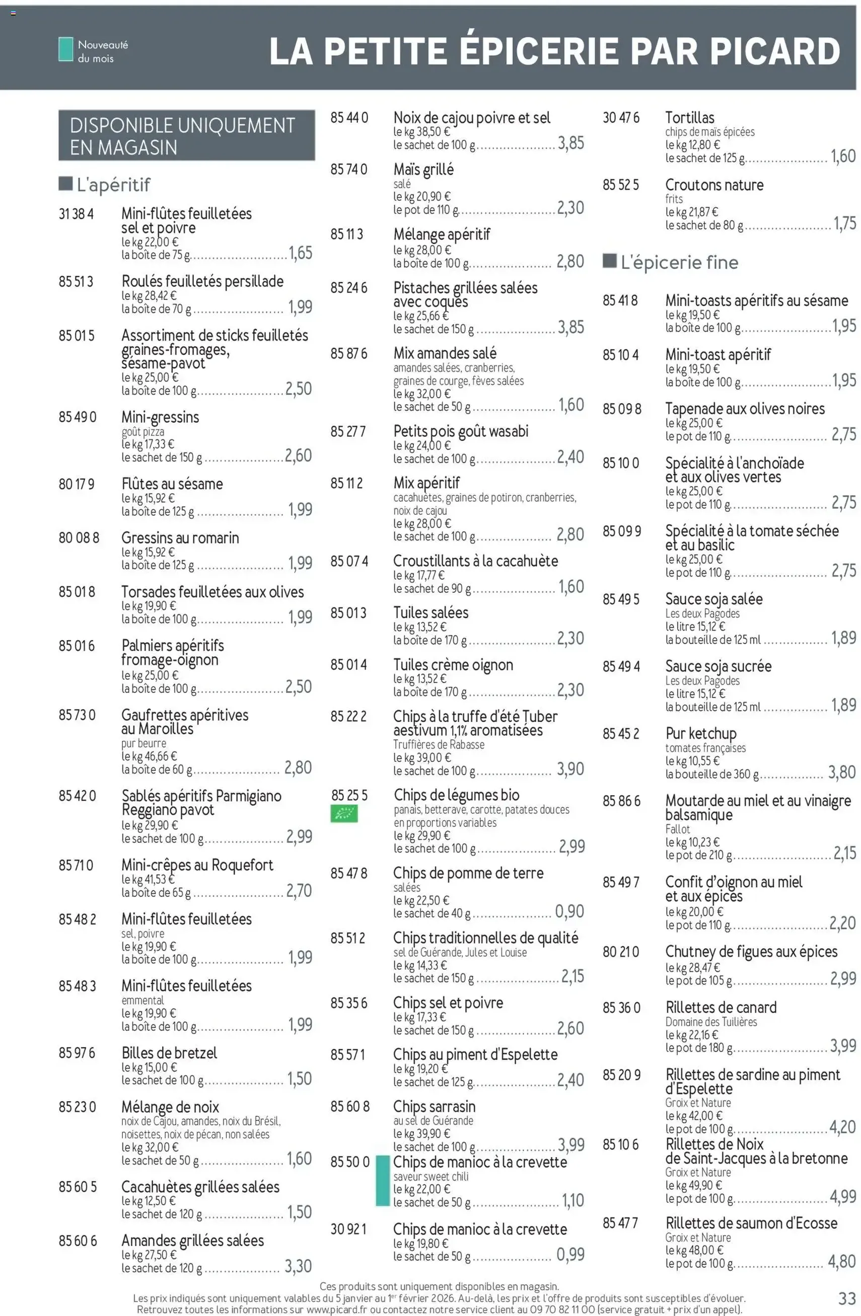 Picard catalogue - brochure valable à partir du 05/01/2026, page 33 sur 36