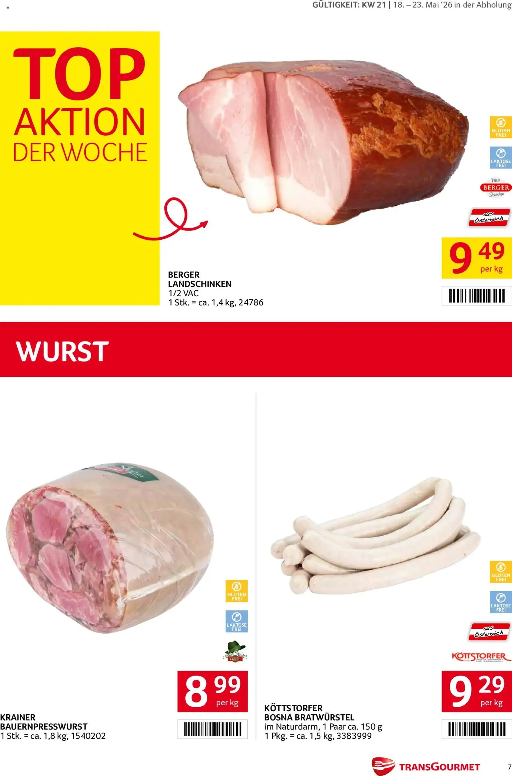 Transgourmet Flugblatt - Gültiger Prospekt ab 18.05.2026, Seite 7 von insgesamt 32