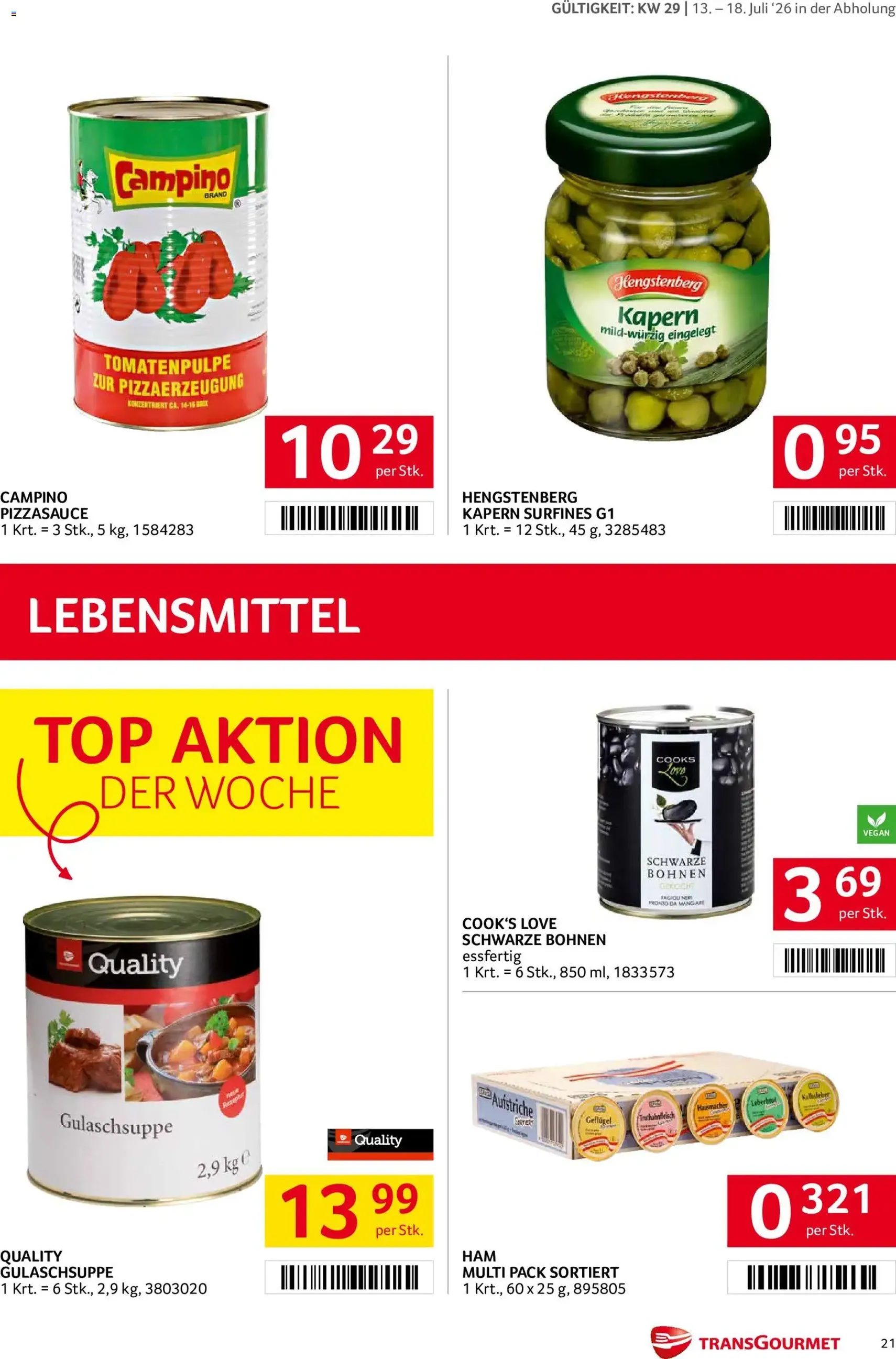 Transgourmet Flugblatt - Gültiger Prospekt ab 13.07.2026, Seite 21 von insgesamt 44