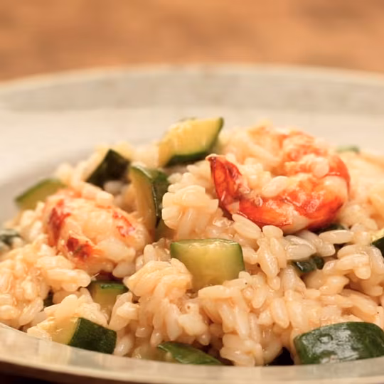 Anteprima ricetta Risotto gamberi e zucchine